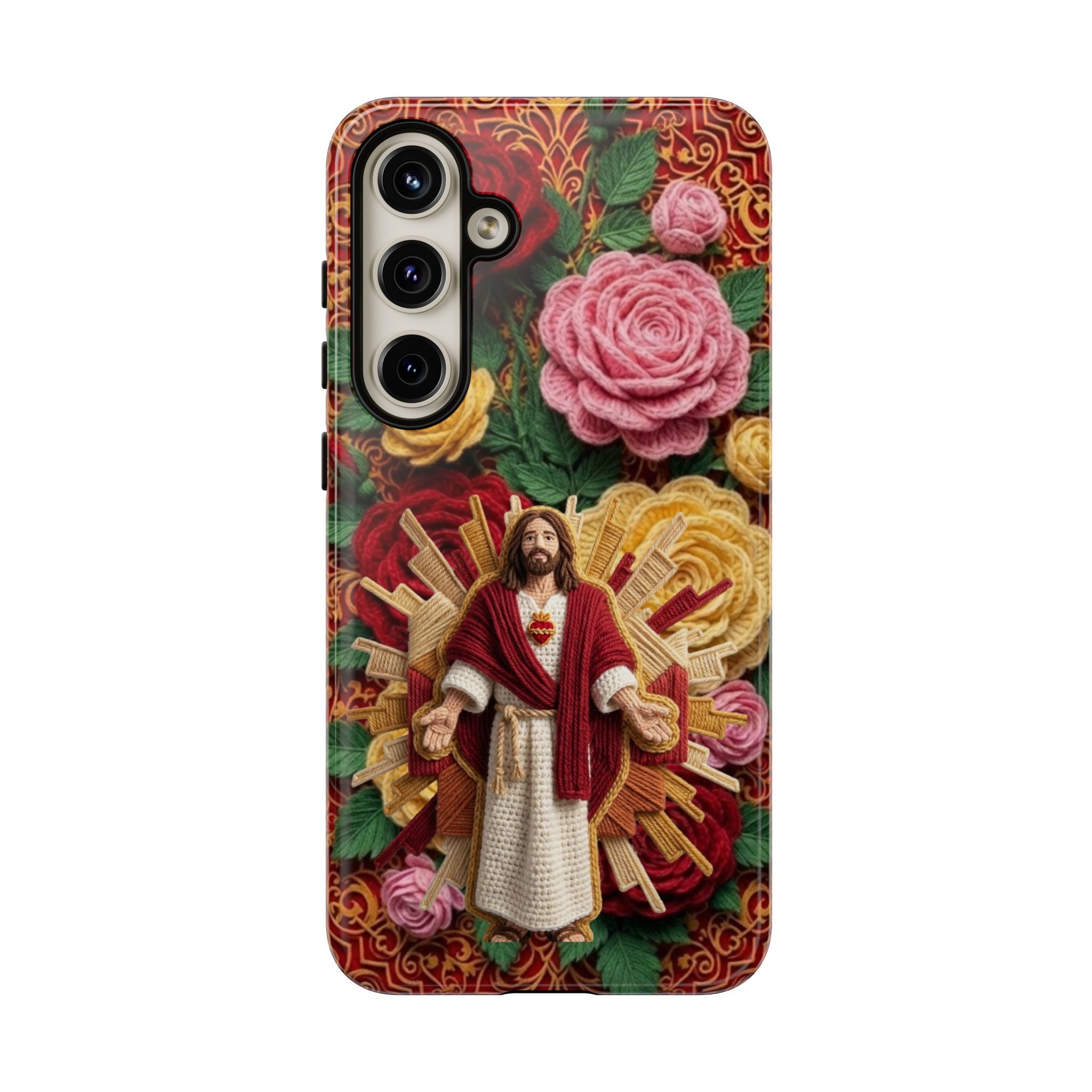 Jesus Resurrection faux-yarn phone case | Resurrection artwork phone case