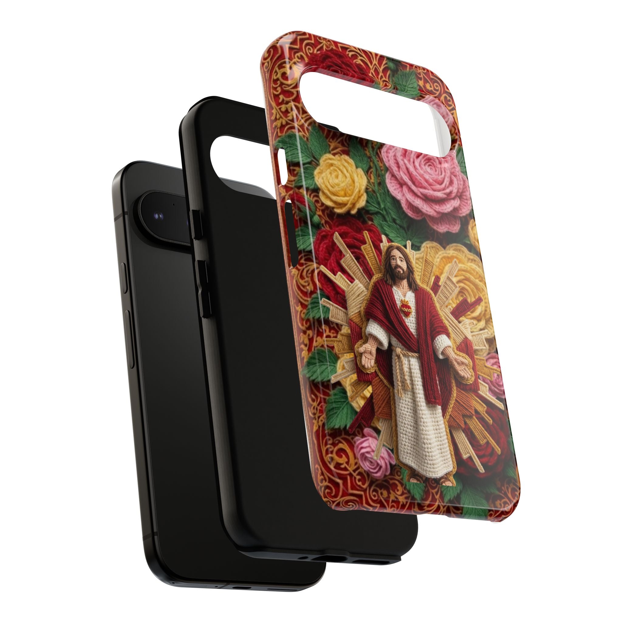 Jesus Resurrection faux-yarn phone case | Resurrection artwork phone case
