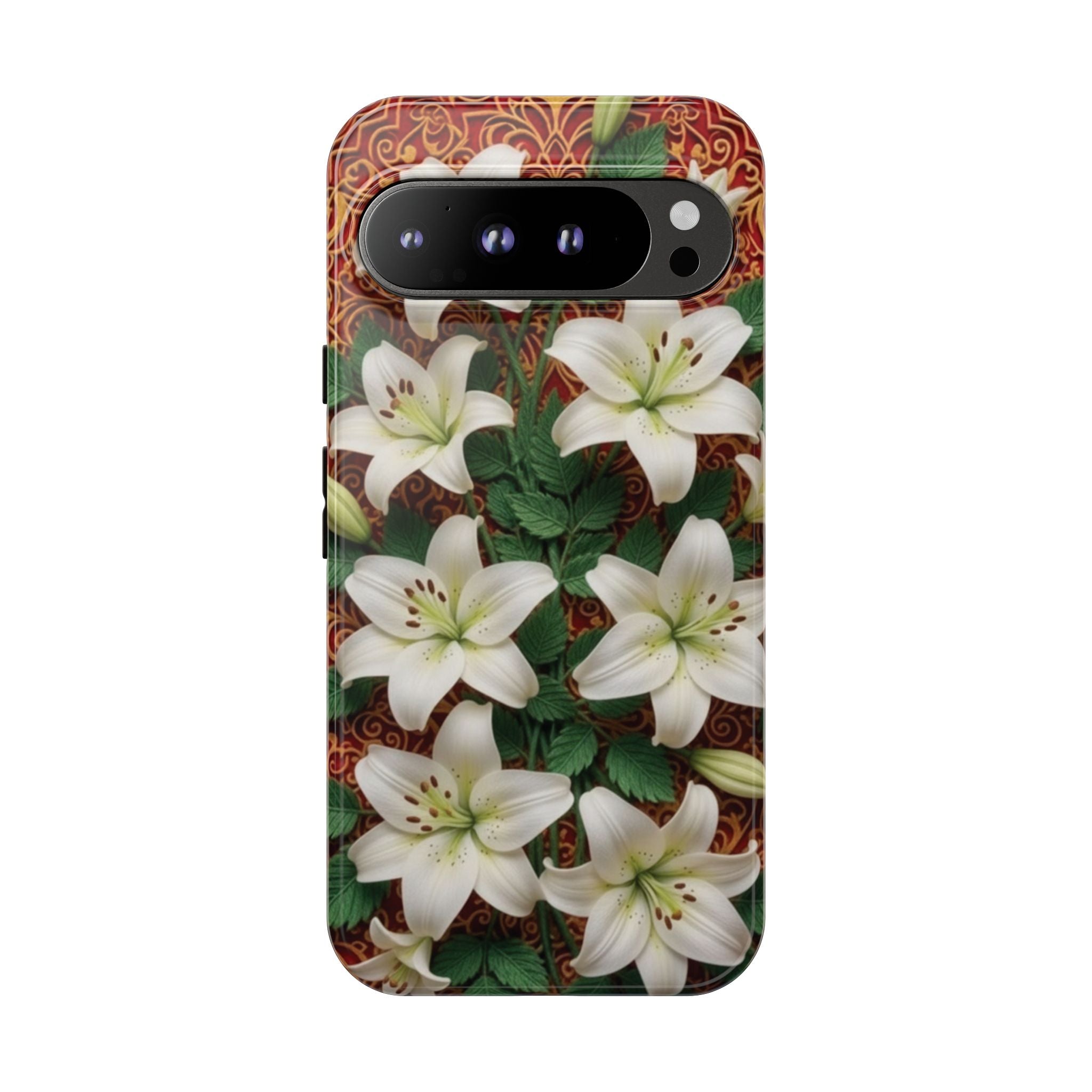 Luxury Lily Phone Case Elegant Floral Ornate Botanical Style Pristine White Bloom Motif Unique Accessory for iPhone Samsung Pixel Devices