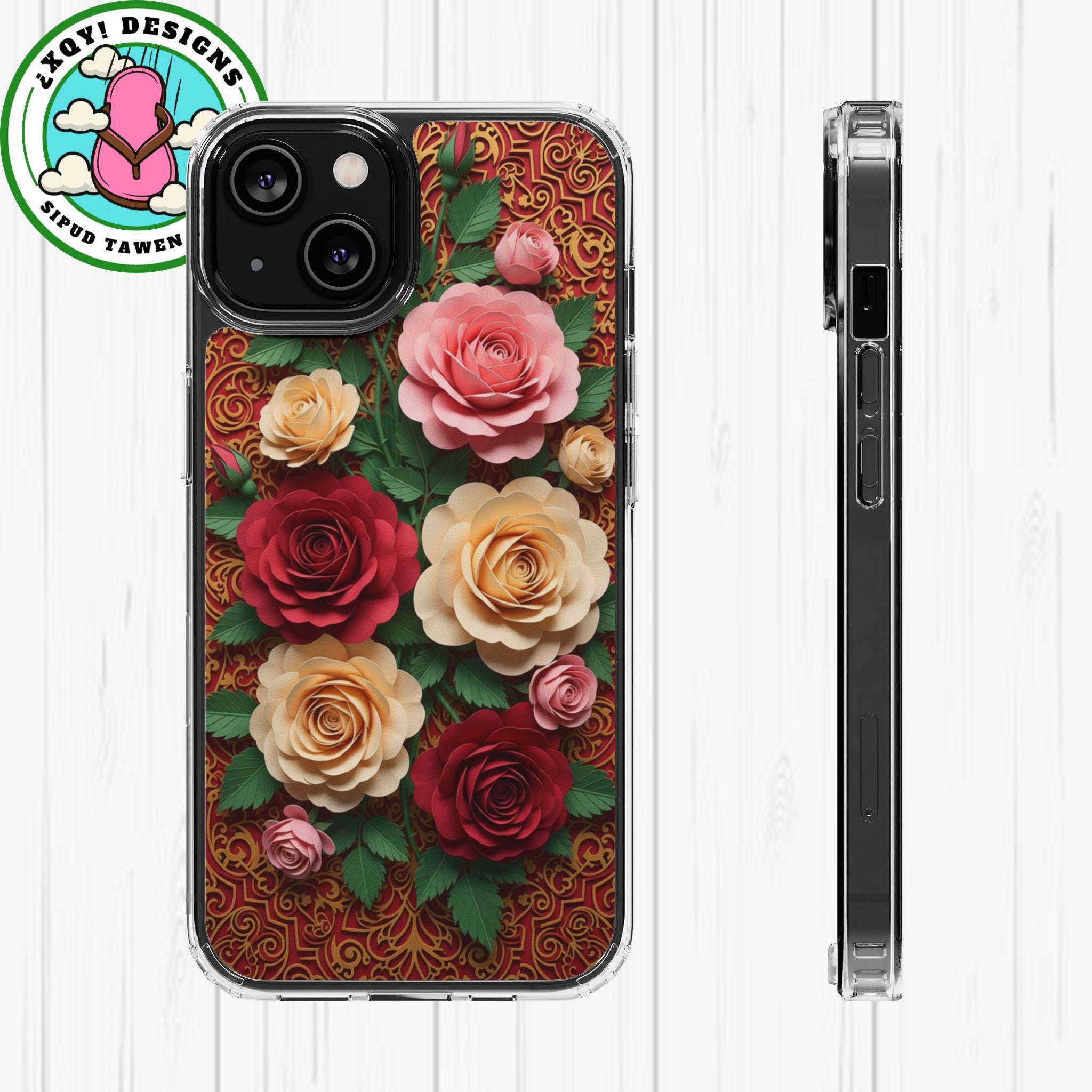 Cut-Paper Rose Bouquet Phone Case