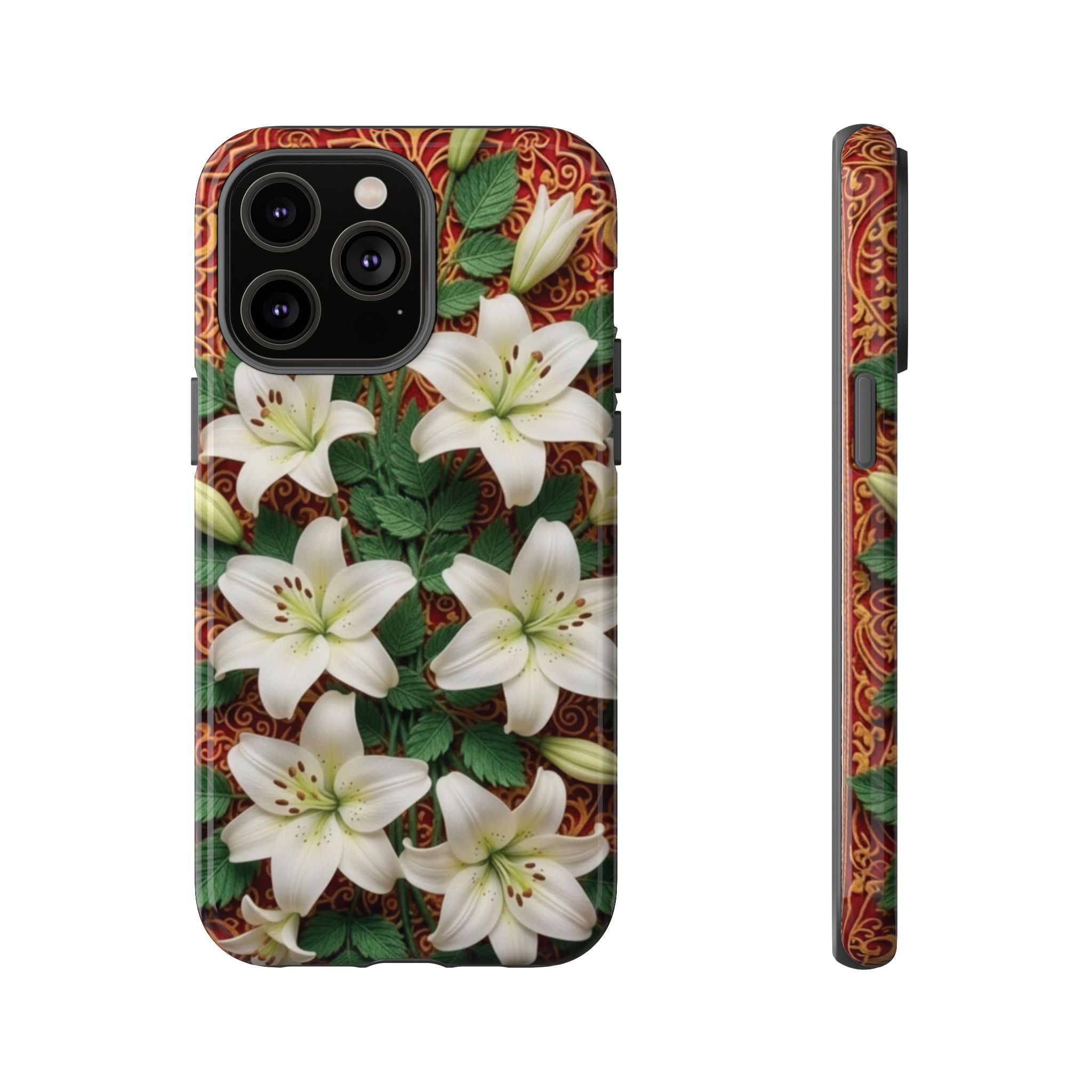 Luxury Lily Phone Case Elegant Floral Ornate Botanical Style Pristine White Bloom Motif Unique Accessory for iPhone Samsung Pixel Devices