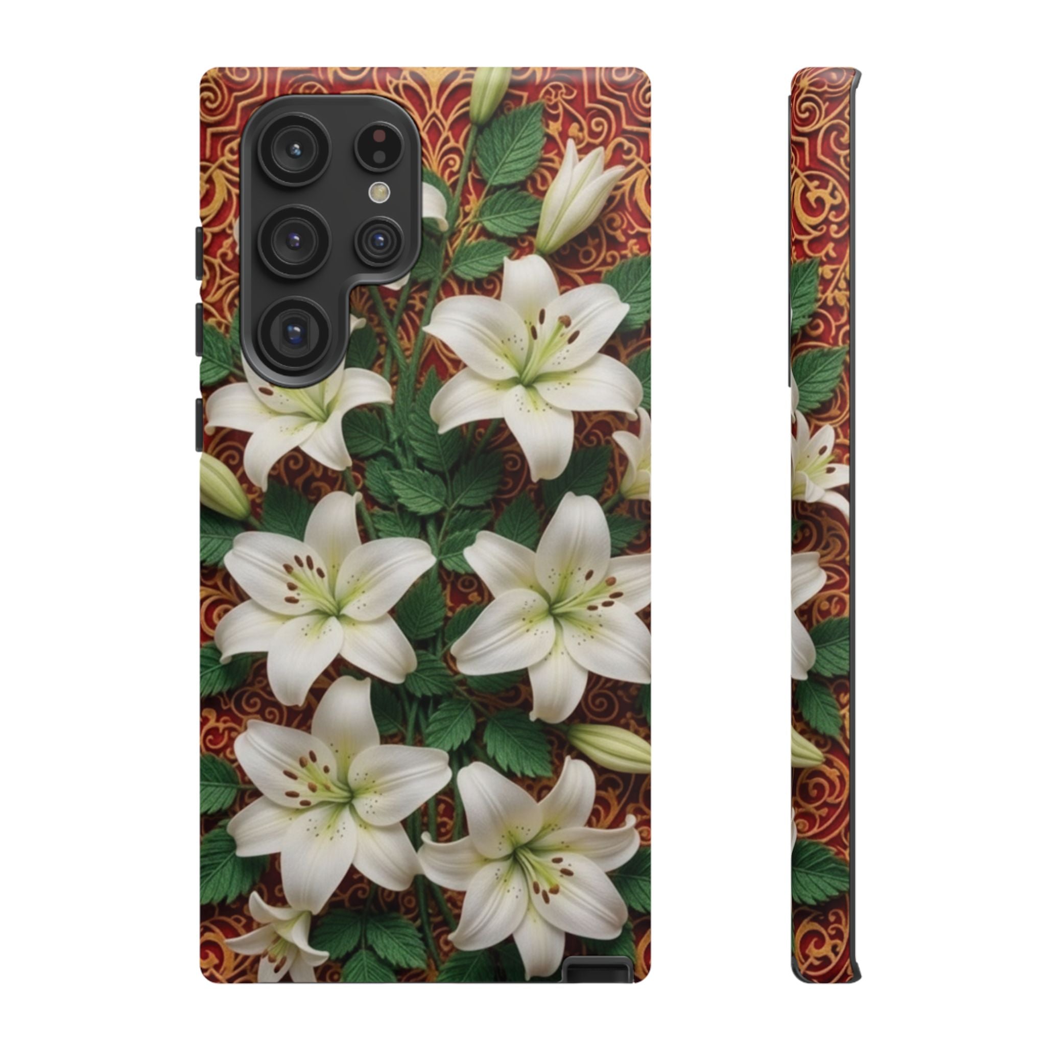 Luxury Lily Phone Case Elegant Floral Ornate Botanical Style Pristine White Bloom Motif Unique Accessory for iPhone Samsung Pixel Devices