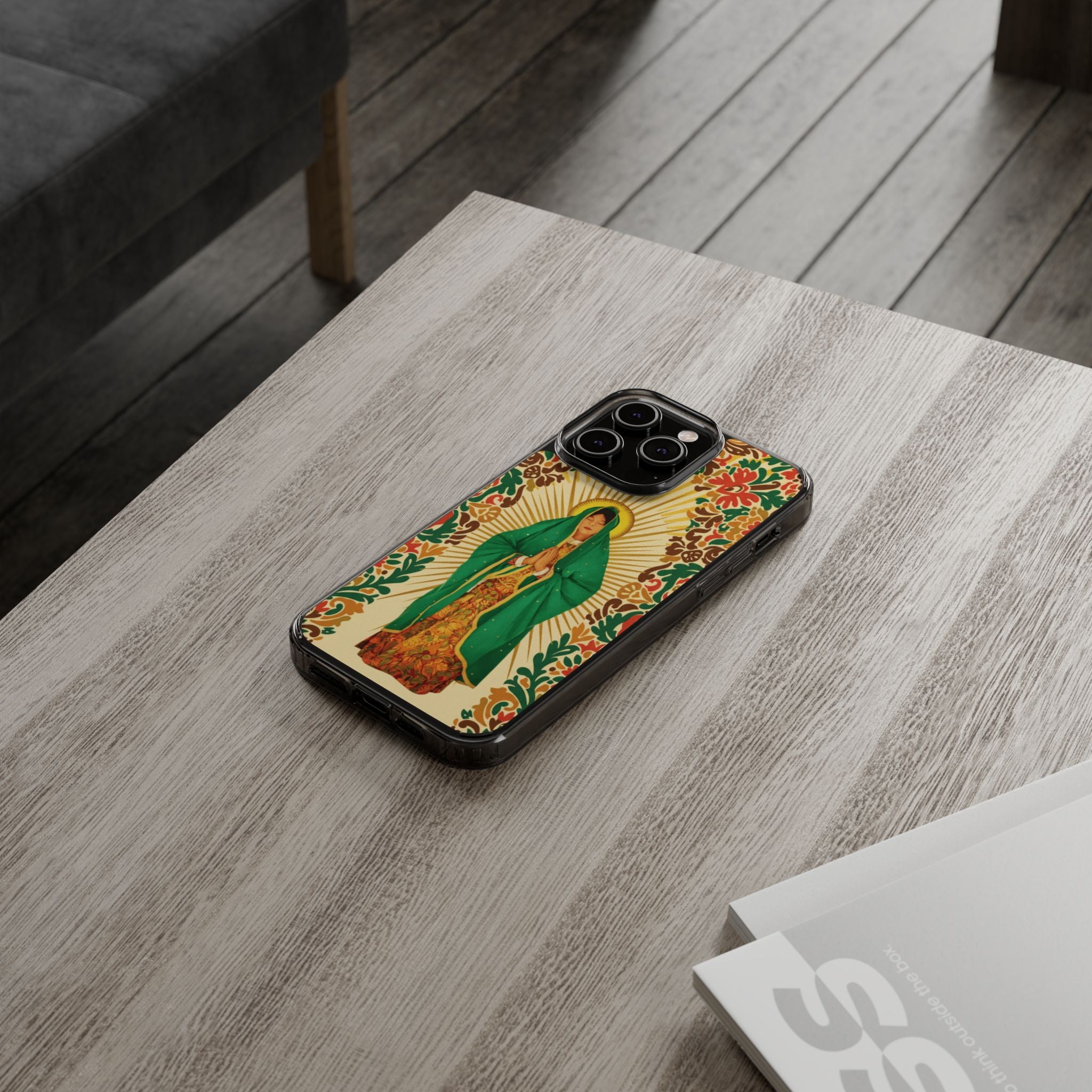 Virgin of Guadalupe Phone Case — Cut-Paper Style Religious Christian iPhone Samsung Pixel