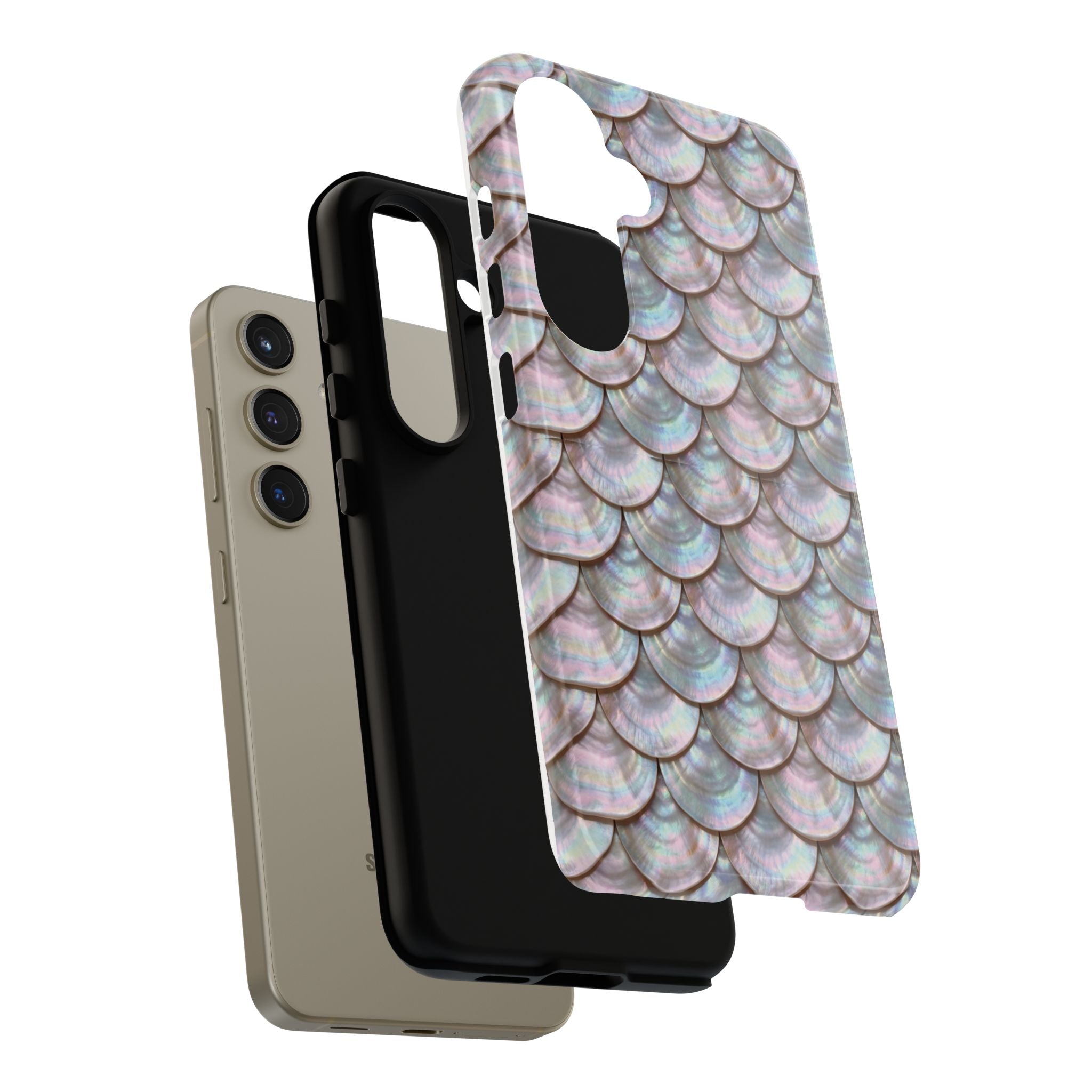 Mother of Pearl Scallop Scale Phone Case — Luxury Galaxy iPhone & Pixel