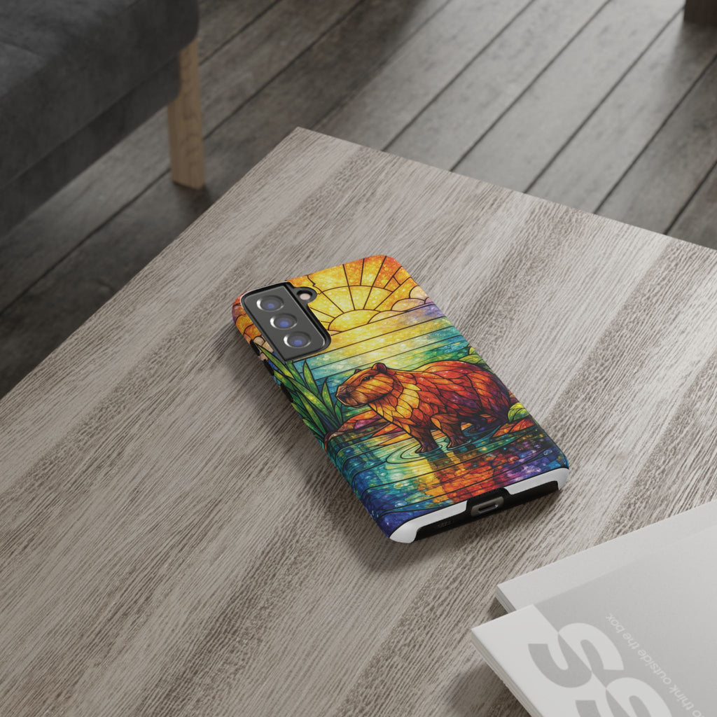 Capybara Stained Glass Galaxy Phone Case — "Tough Cases"