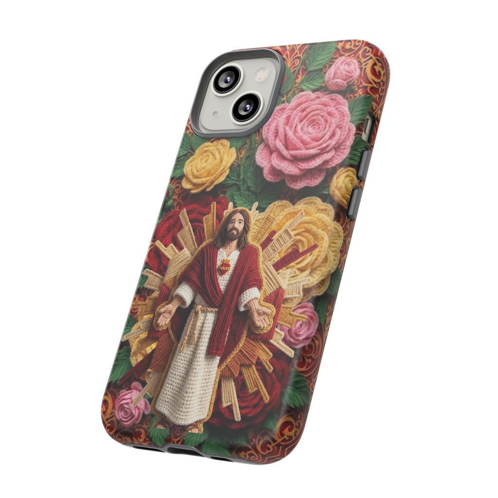 Jesus Resurrection faux-yarn phone case | Resurrection artwork phone case