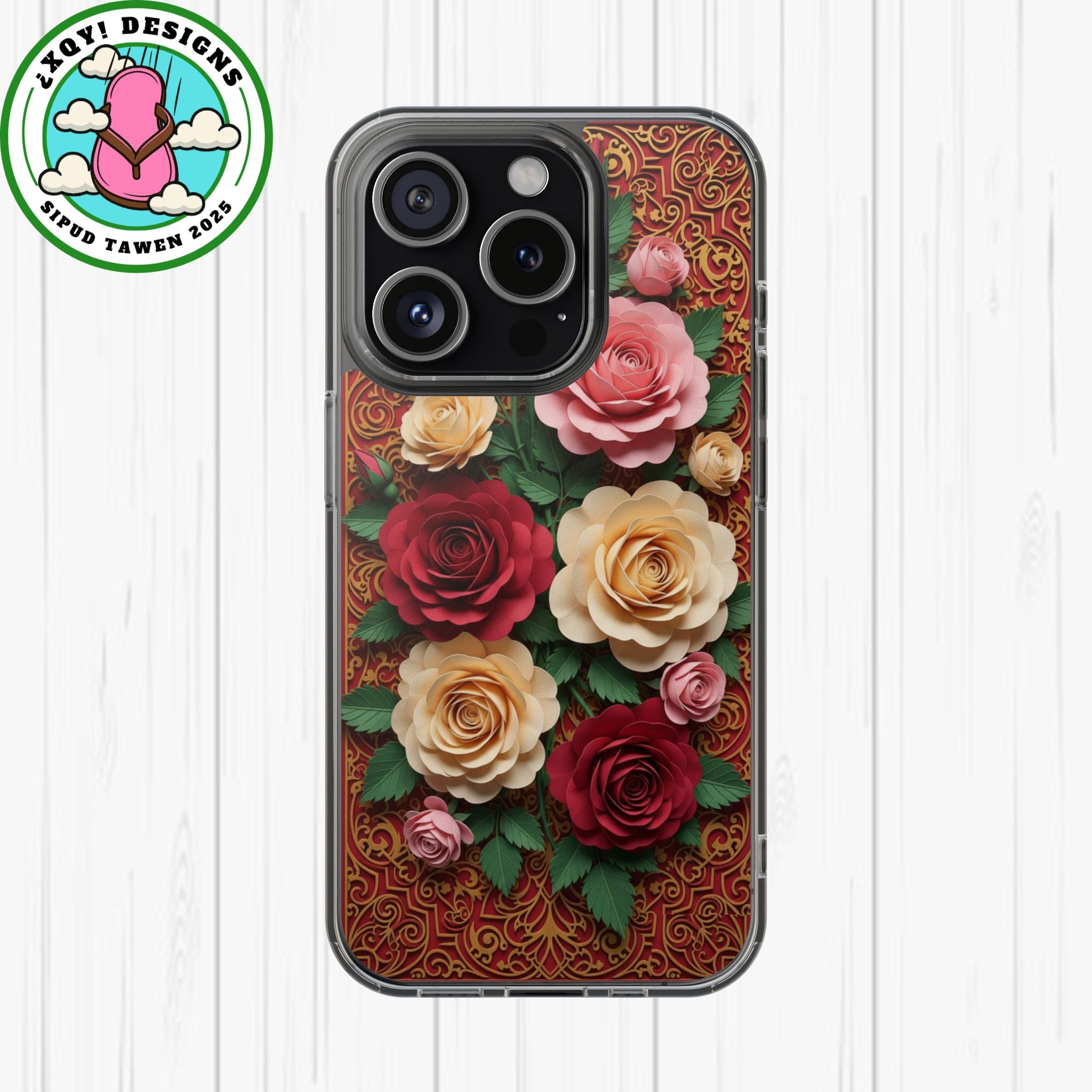 Cut-Paper Rose Bouquet Phone Case