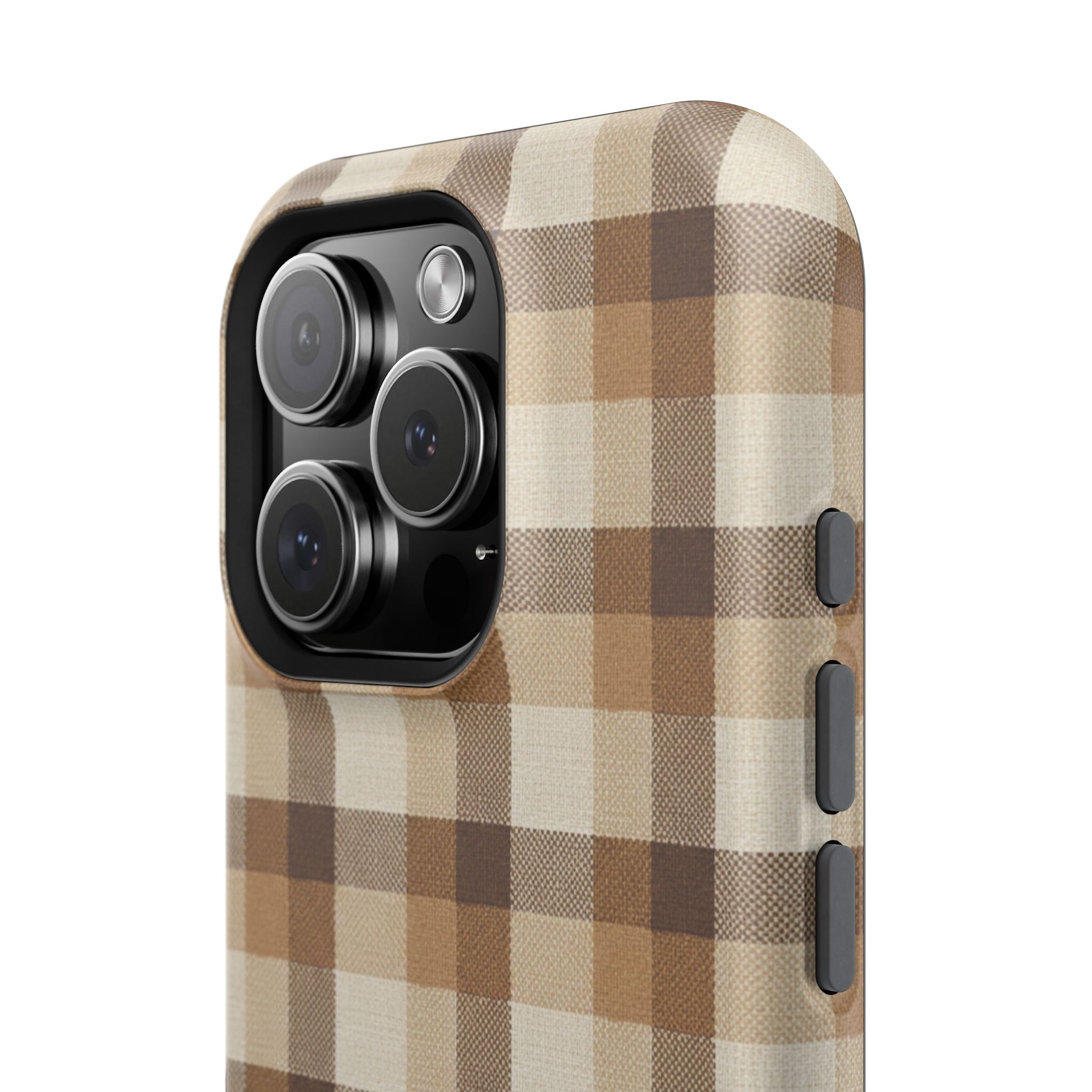 Brown Plaid Pattern Impact-Resistant Case | Checkered Phone Case