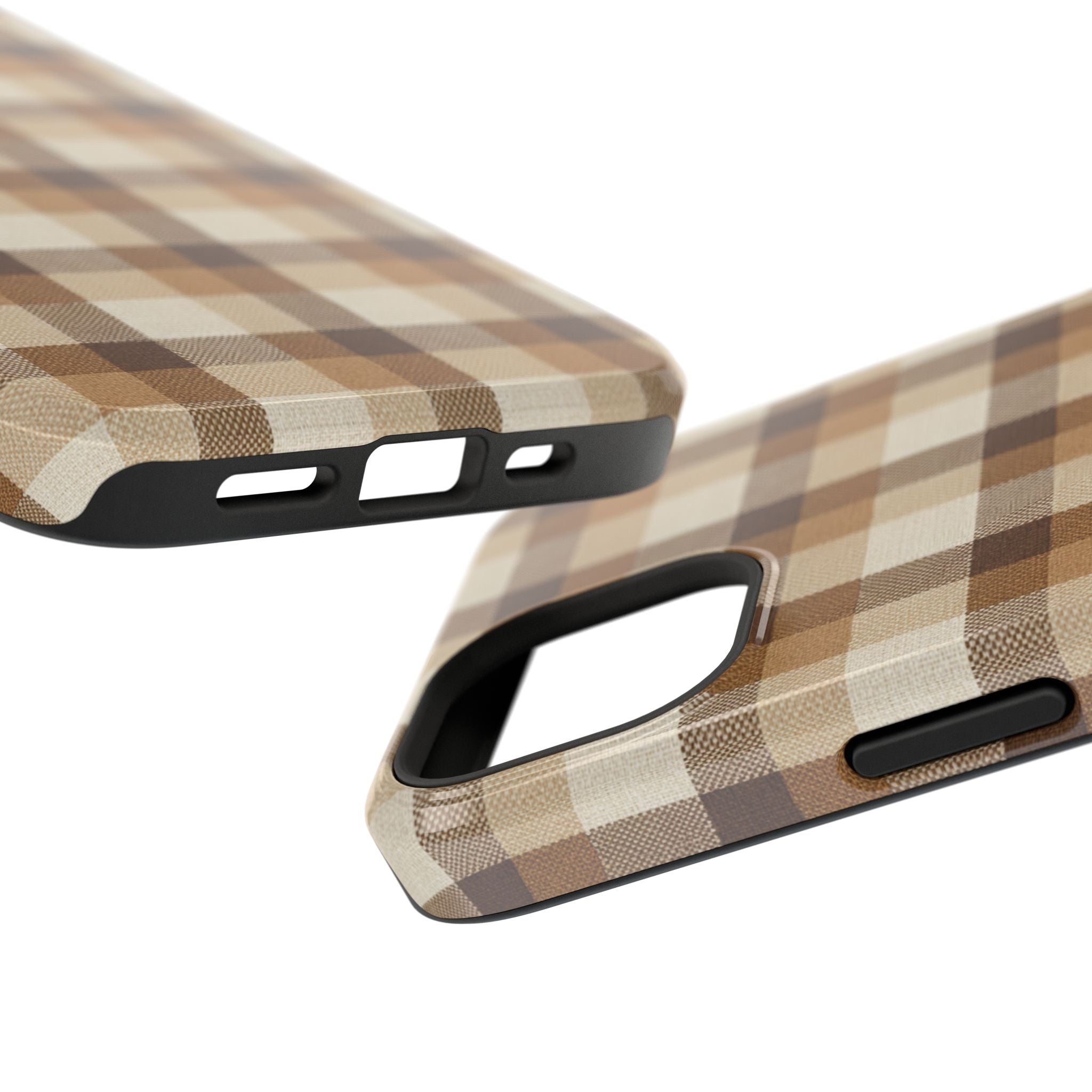 Brown Plaid Pattern Impact-Resistant Case | Checkered Phone Case
