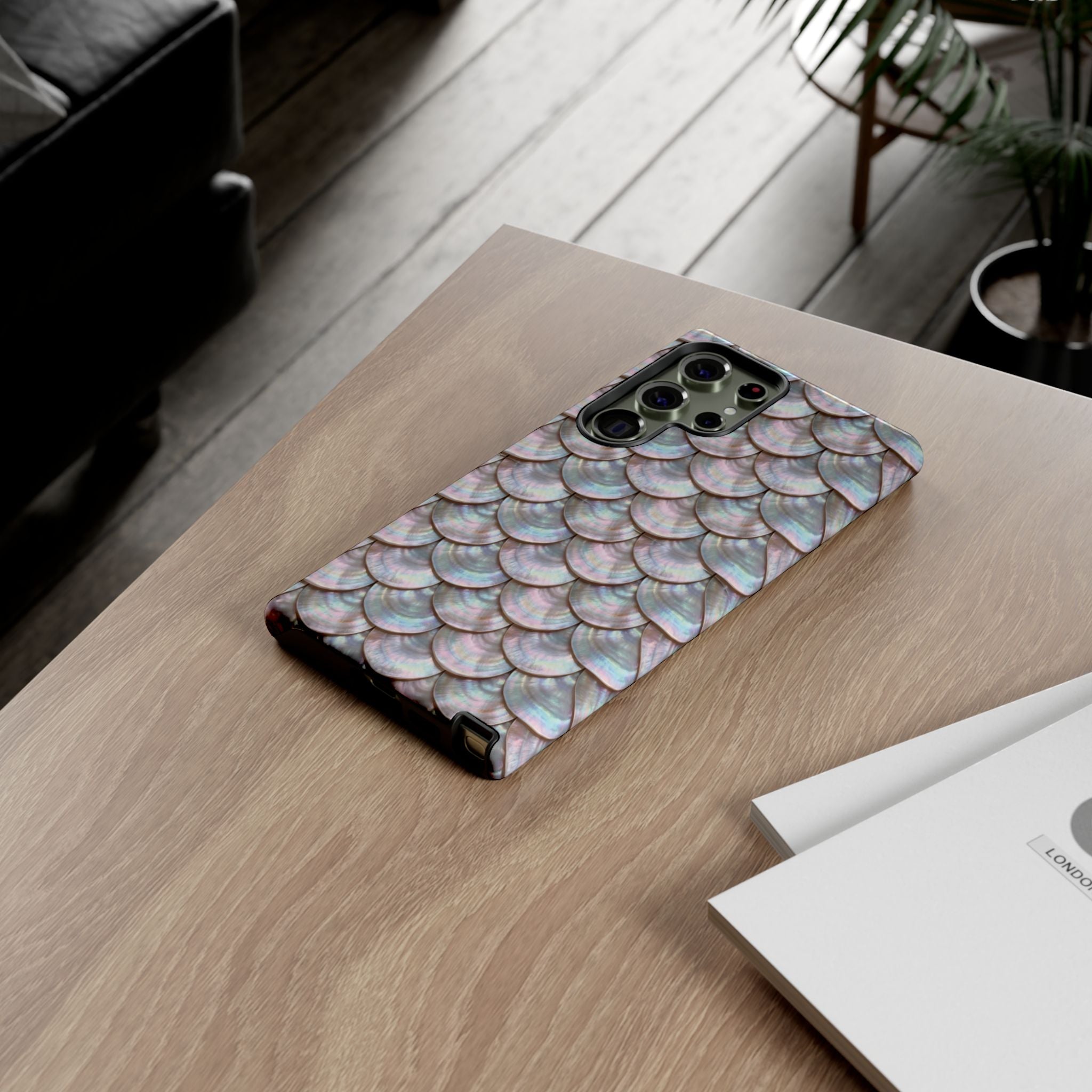 Mother of Pearl Scallop Scale Phone Case — Luxury Galaxy iPhone & Pixel