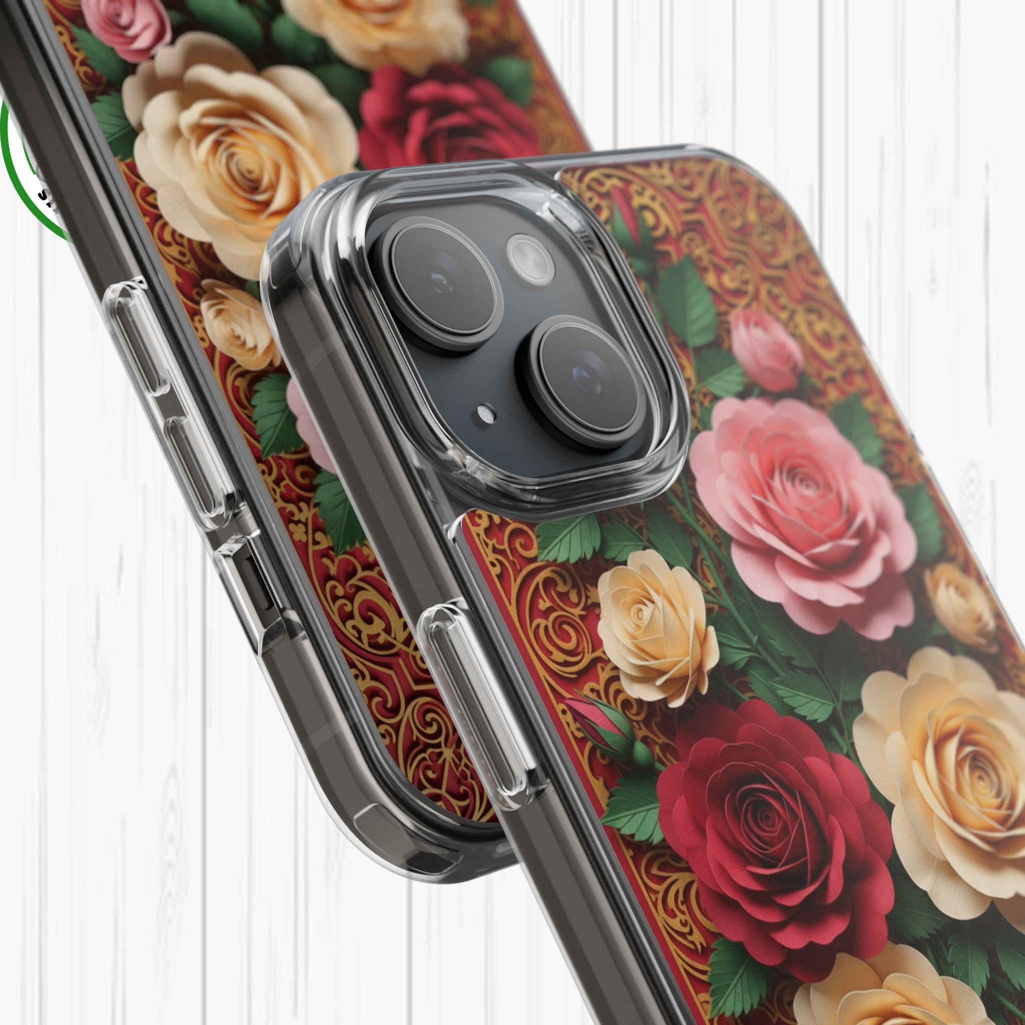 Cut-Paper Rose Bouquet Phone Case
