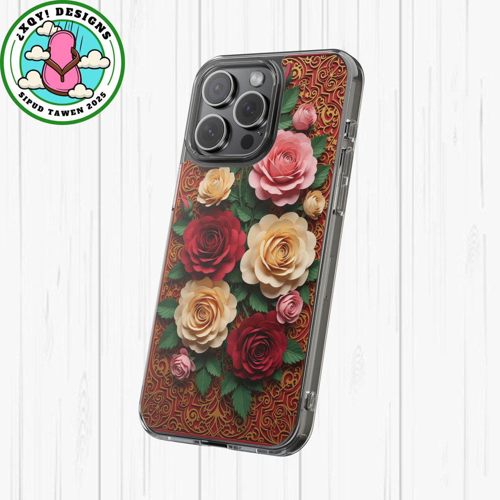 Cut-Paper Rose Bouquet Phone Case