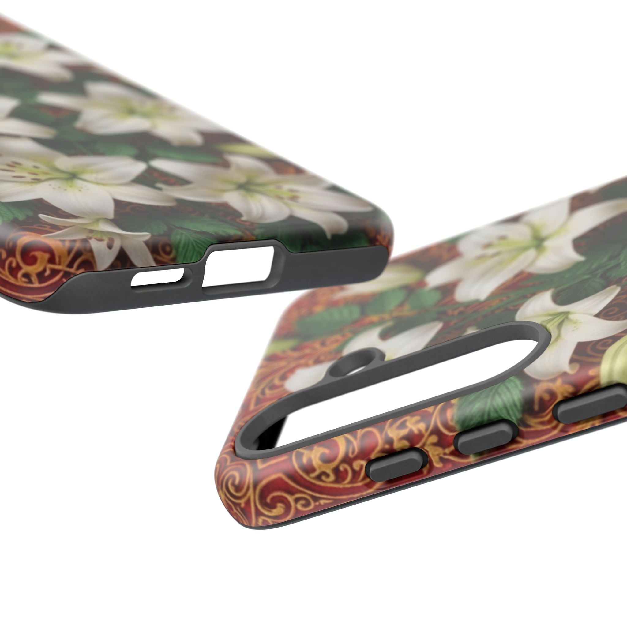 Luxury Lily Phone Case Elegant Floral Ornate Botanical Style Pristine White Bloom Motif Unique Accessory for iPhone Samsung Pixel Devices