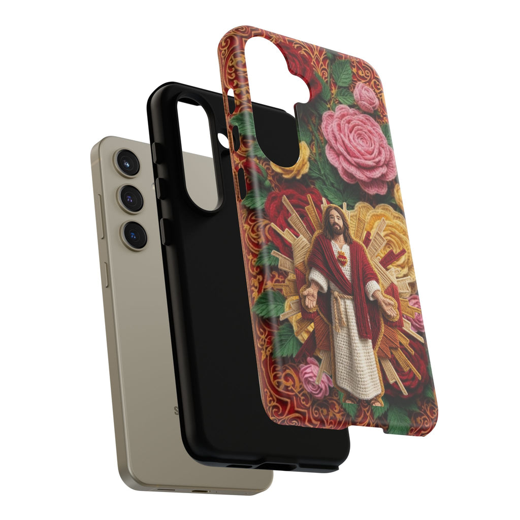 Jesus Resurrection faux-yarn phone case | Resurrection artwork phone case