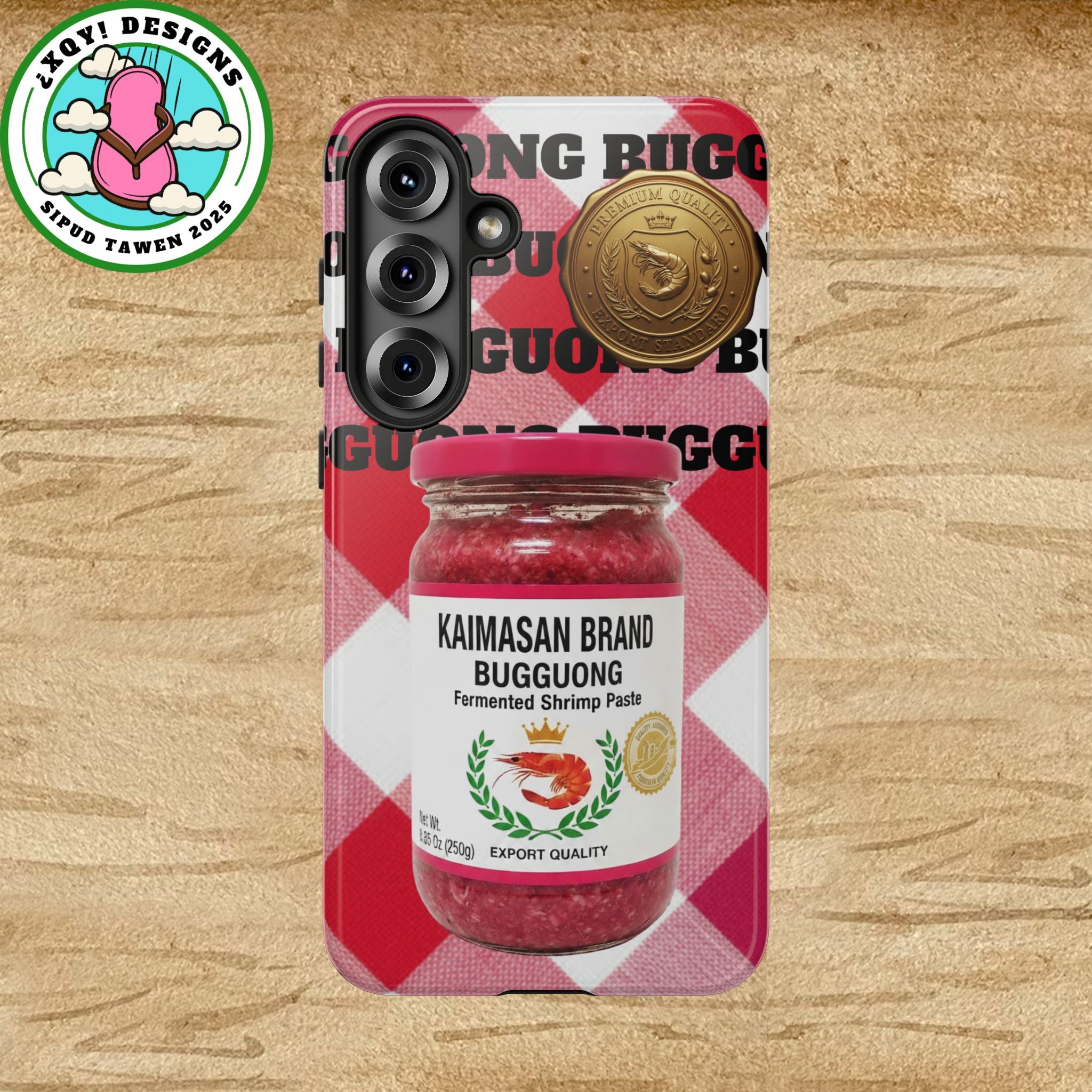 Red Gingham Phone Case Filipino Food Lover Gingham Pattern Phone Accessory Foodie Philippine Cuisine Lover Gift for Foodies