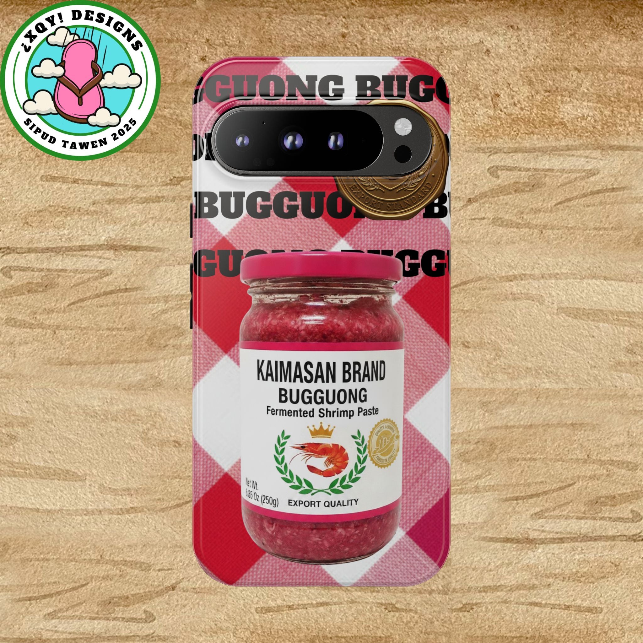 Red Gingham Phone Case Filipino Food Lover Gingham Pattern Phone Accessory Foodie Philippine Cuisine Lover Gift for Foodies