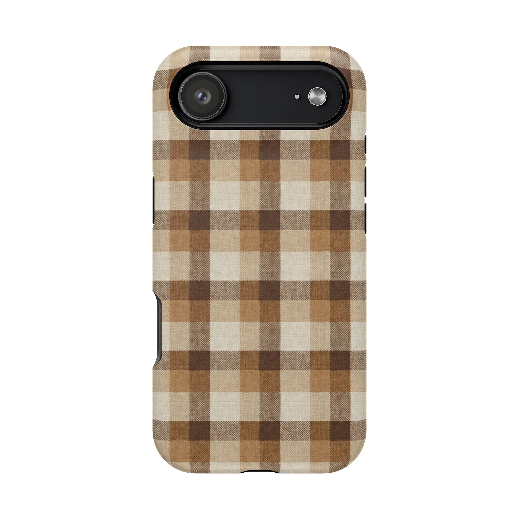 Brown Plaid Pattern Impact-Resistant Case | Checkered Phone Case
