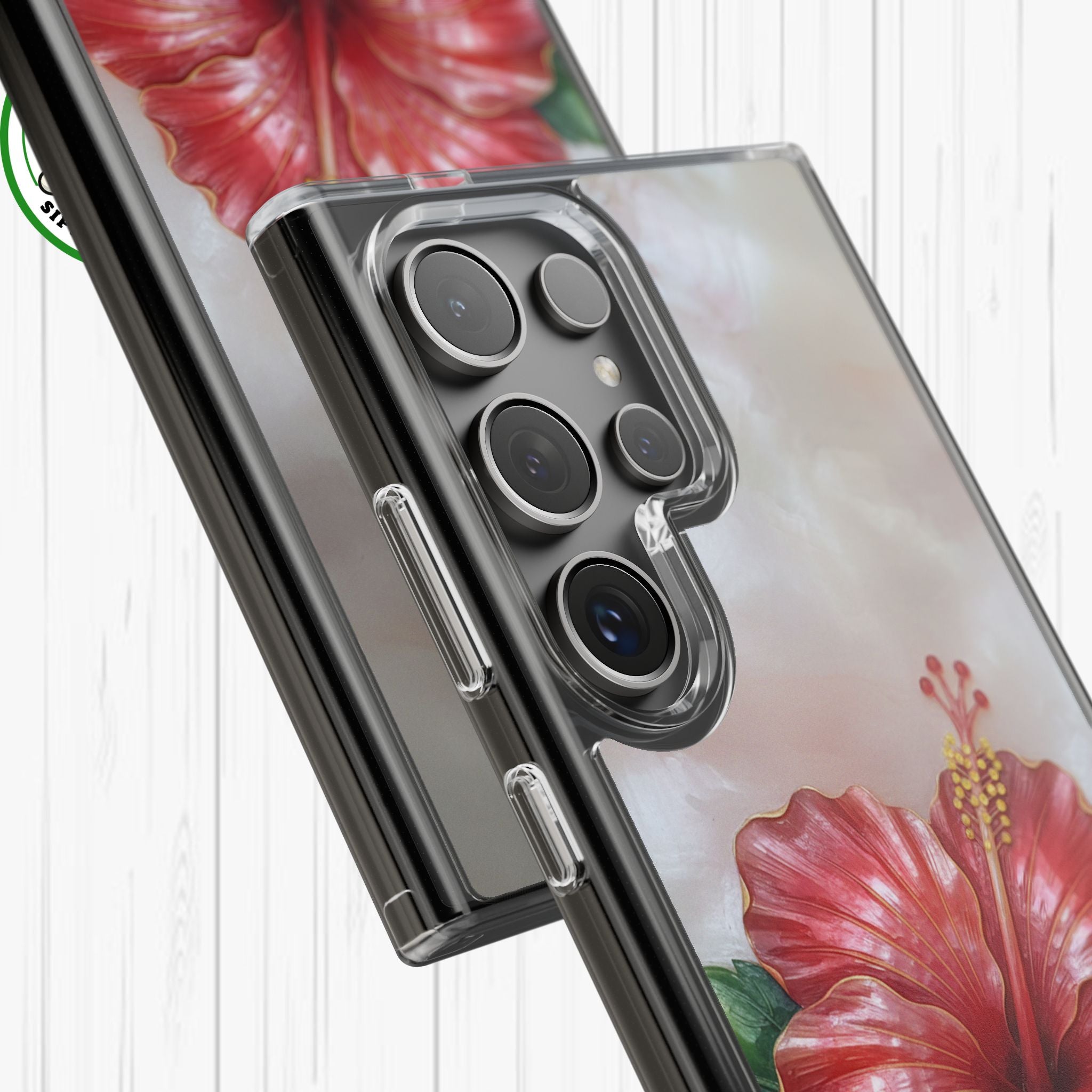 Unique Red flower art Phone Case Floral relief carving Red hibiscus sculpture Decorative tropical flower decor vibrant artistic