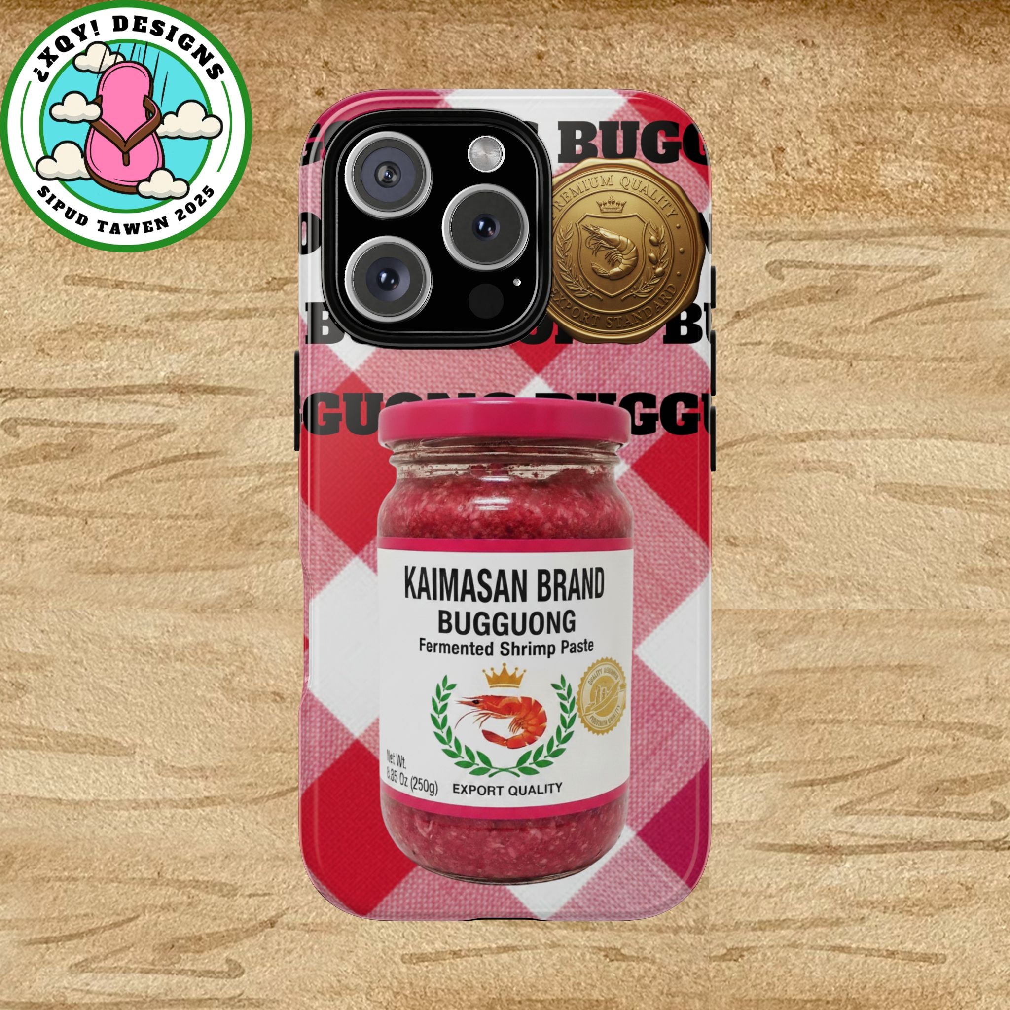 Red Gingham Phone Case Filipino Food Lover Gingham Pattern Phone Accessory Foodie Philippine Cuisine Lover Gift for Foodies