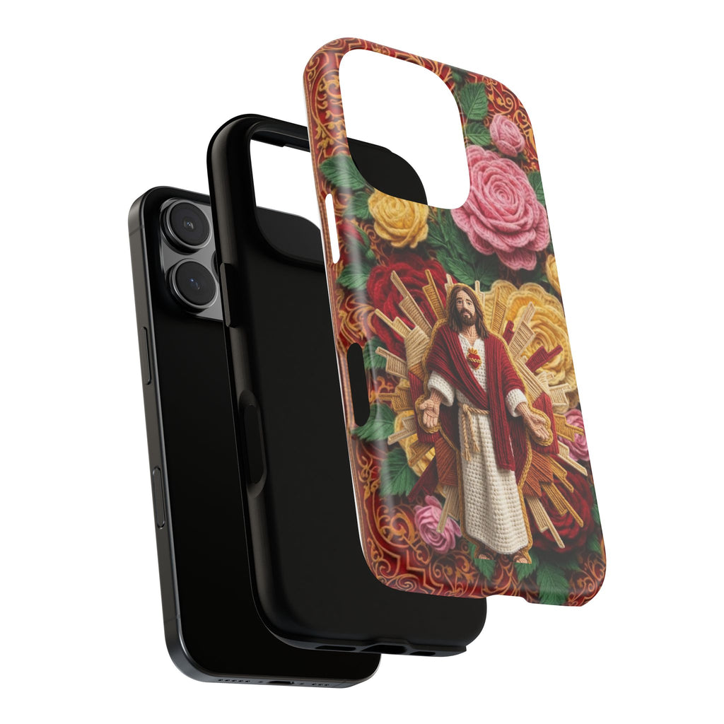Jesus Resurrection faux-yarn phone case | Resurrection artwork phone case
