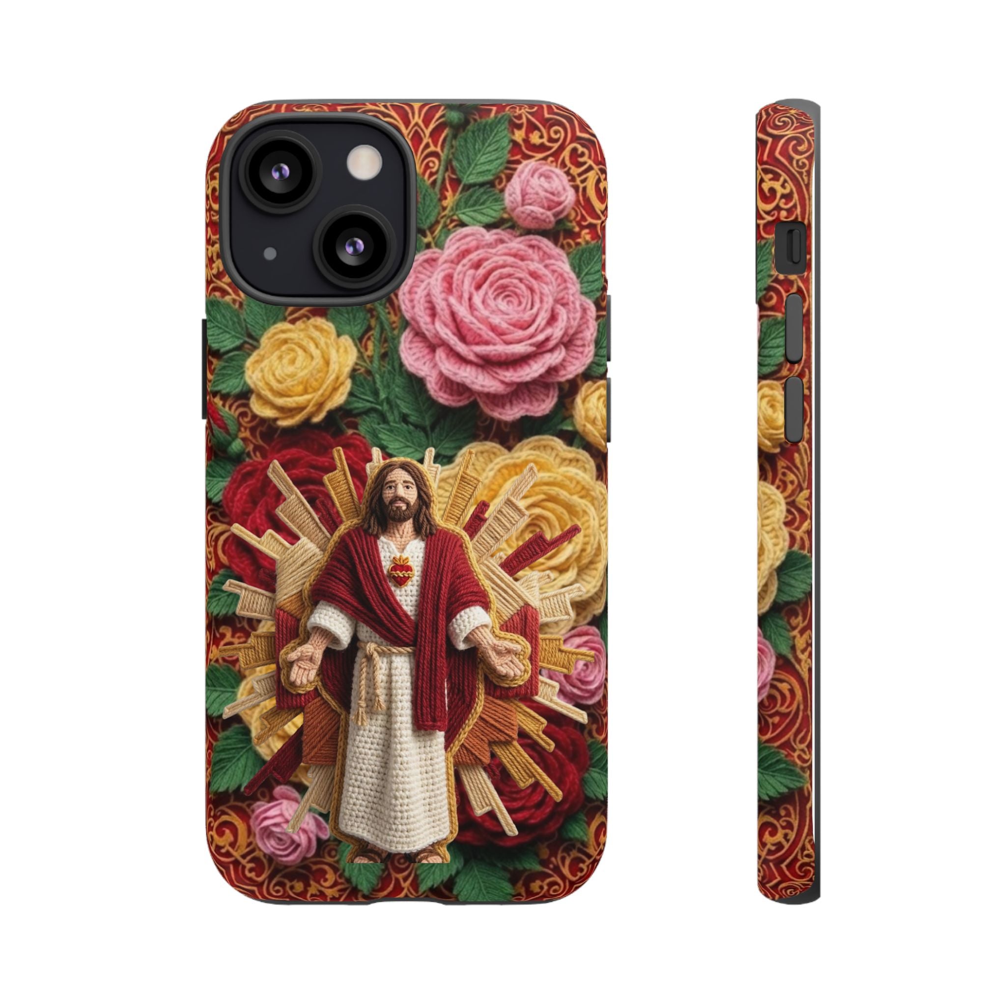 Jesus Resurrection faux-yarn phone case | Resurrection artwork phone case