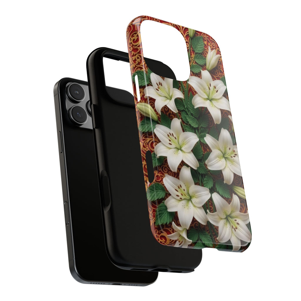 Luxury Lily Phone Case Elegant Floral Ornate Botanical Style Pristine White Bloom Motif Unique Accessory for iPhone Samsung Pixel Devices