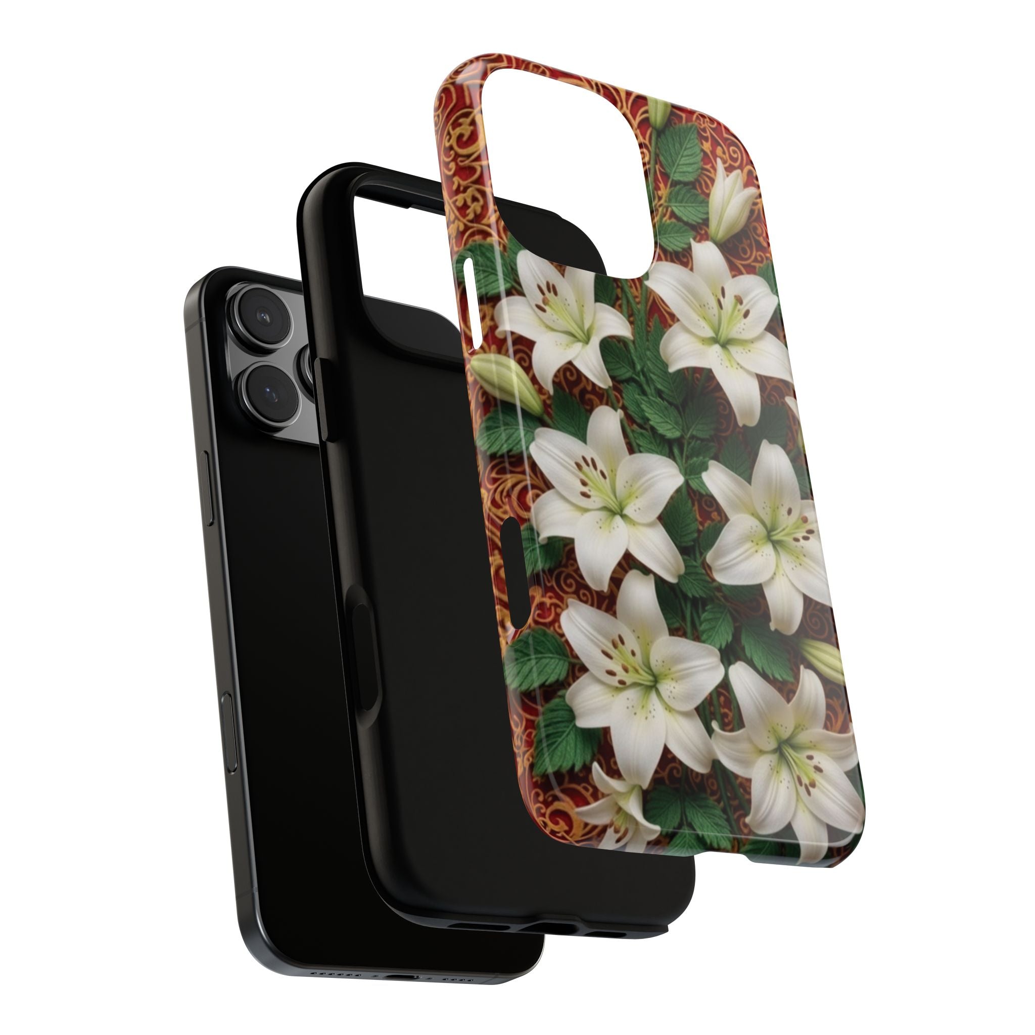 Luxury Lily Phone Case Elegant Floral Ornate Botanical Style Pristine White Bloom Motif Unique Accessory for iPhone Samsung Pixel Devices