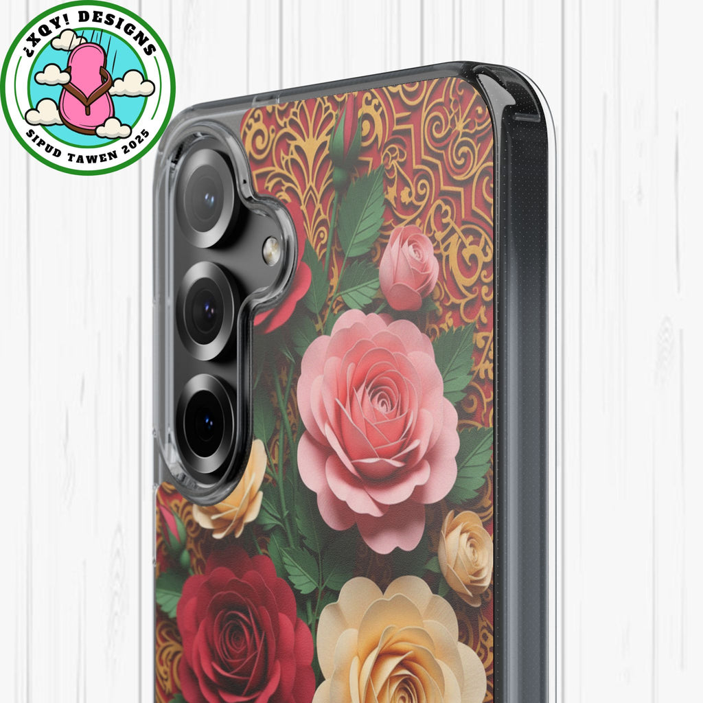 Cut-Paper Rose Bouquet Phone Case