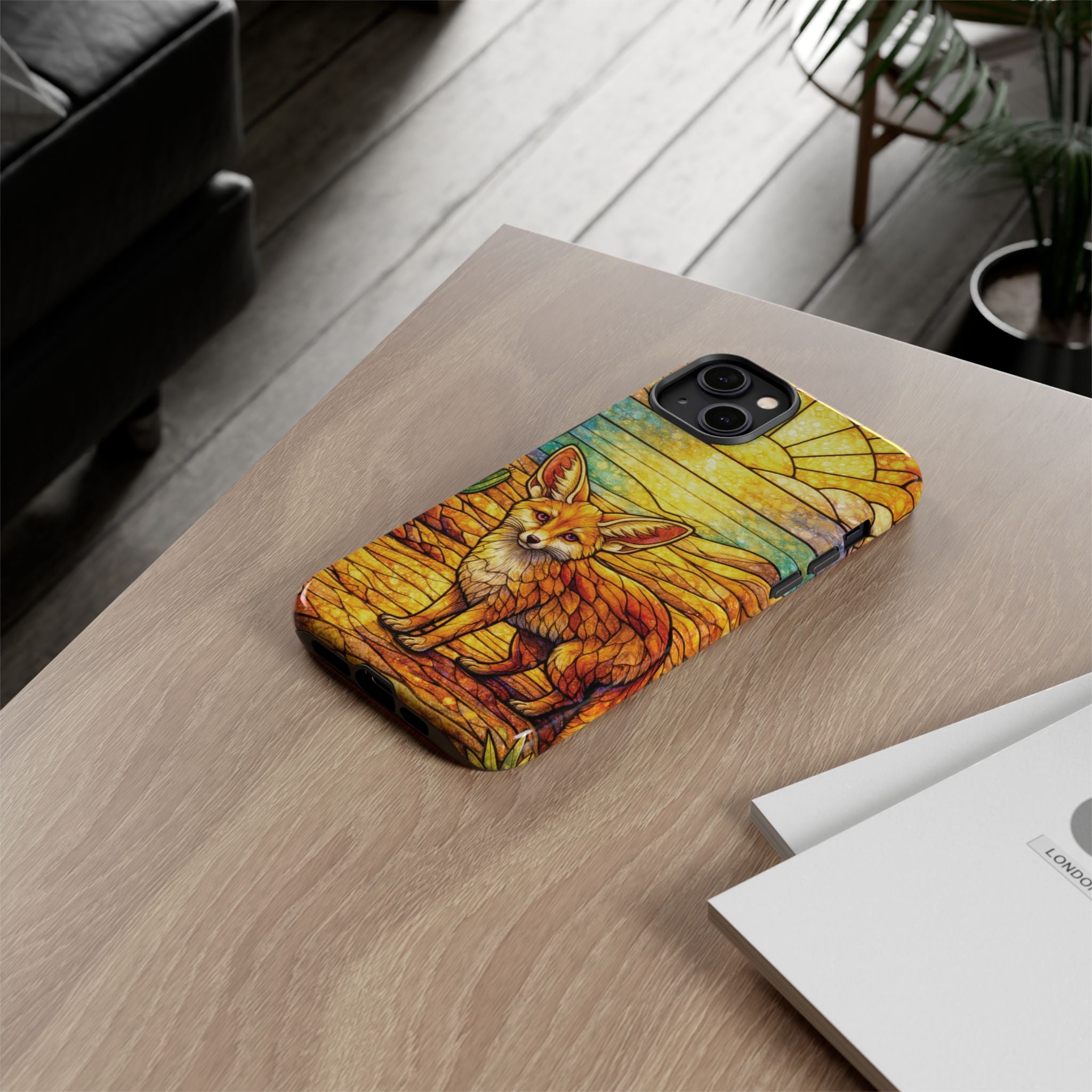 Desert Fox Stained Glass Phone Case — Galaxy & iPhone Pixel Compatible