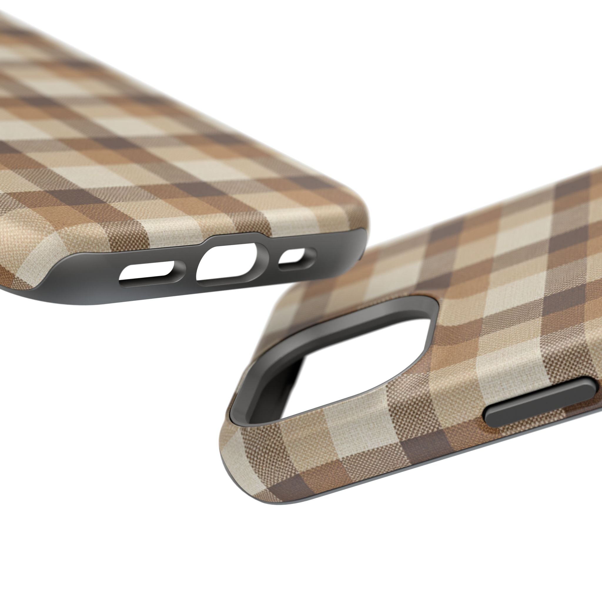 Brown Plaid Pattern Impact-Resistant Case | Checkered Phone Case