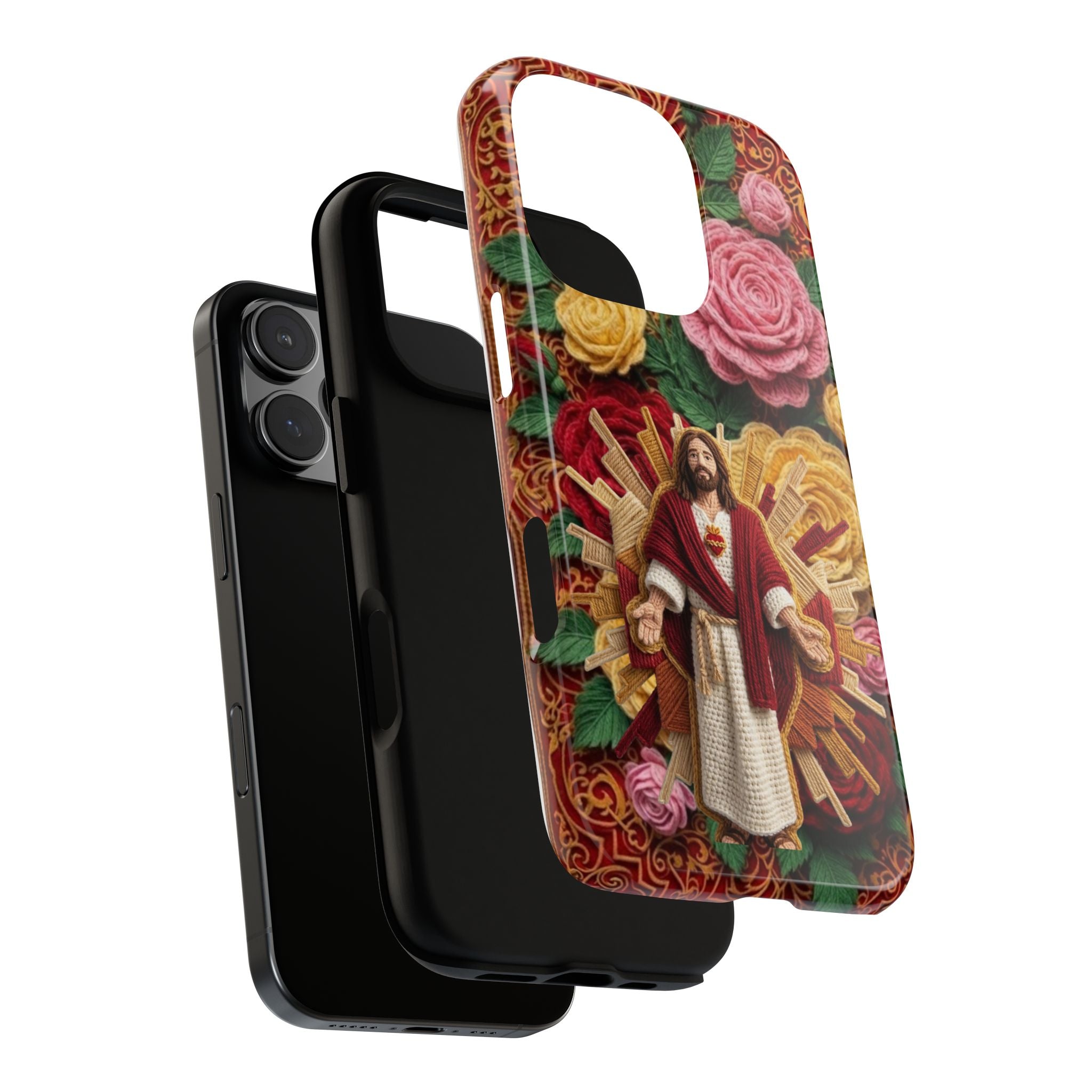 Jesus Resurrection faux-yarn phone case | Resurrection artwork phone case