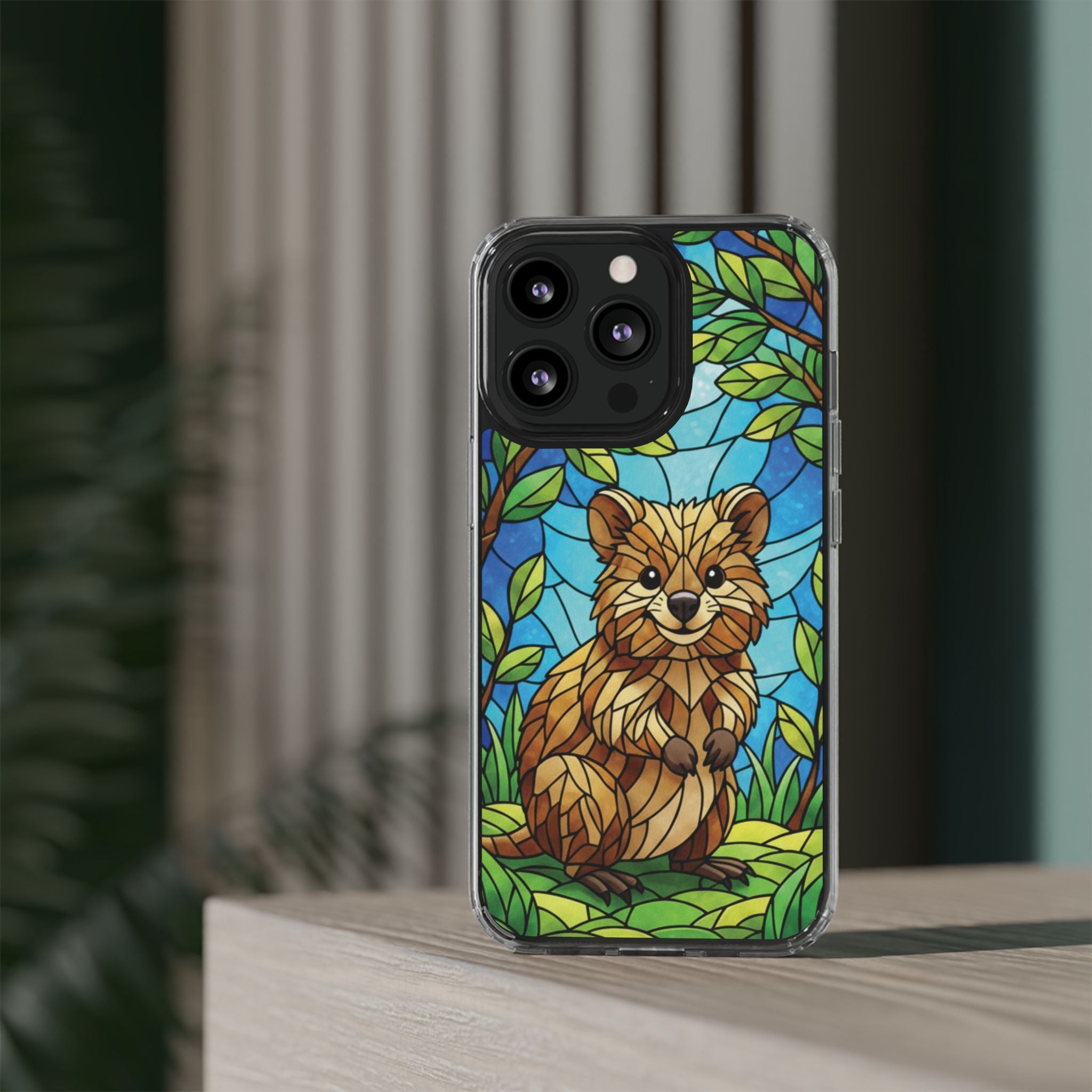 Quokka Phone Case Design Art Mobile Cover Phone Protection Device Skin Animal Print Stained Glass Art Australian Wildlife Gift Idea Phone