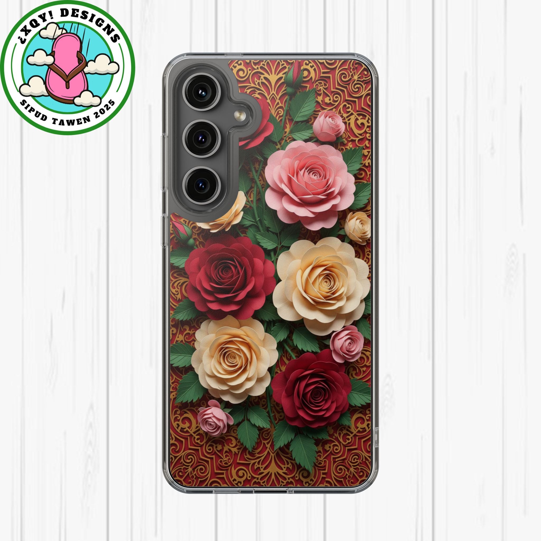 Cut-Paper Rose Bouquet Phone Case