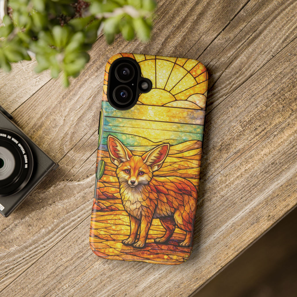 Desert Fox Stained Glass Phone Case — Galaxy & iPhone Pixel Compatible