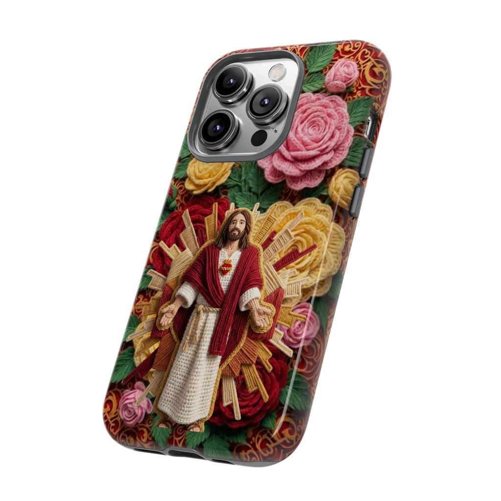 Jesus Resurrection faux-yarn phone case | Resurrection artwork phone case