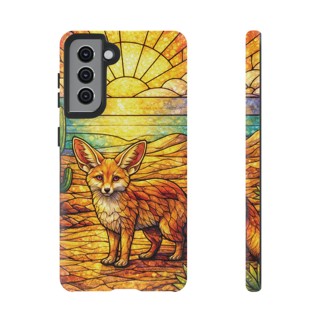 Desert Fox Stained Glass Phone Case — Galaxy & iPhone Pixel Compatible
