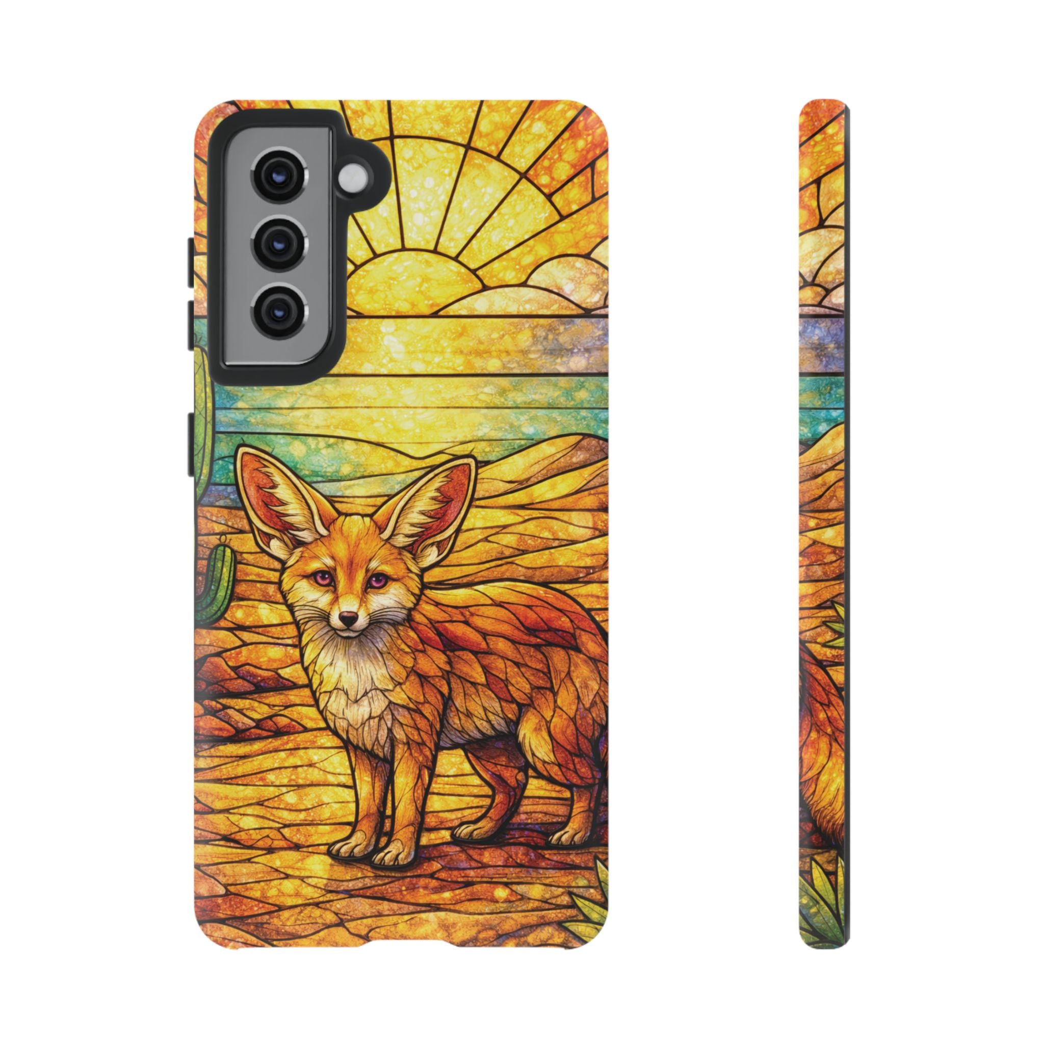 Desert Fox Stained Glass Phone Case — Galaxy & iPhone Pixel Compatible