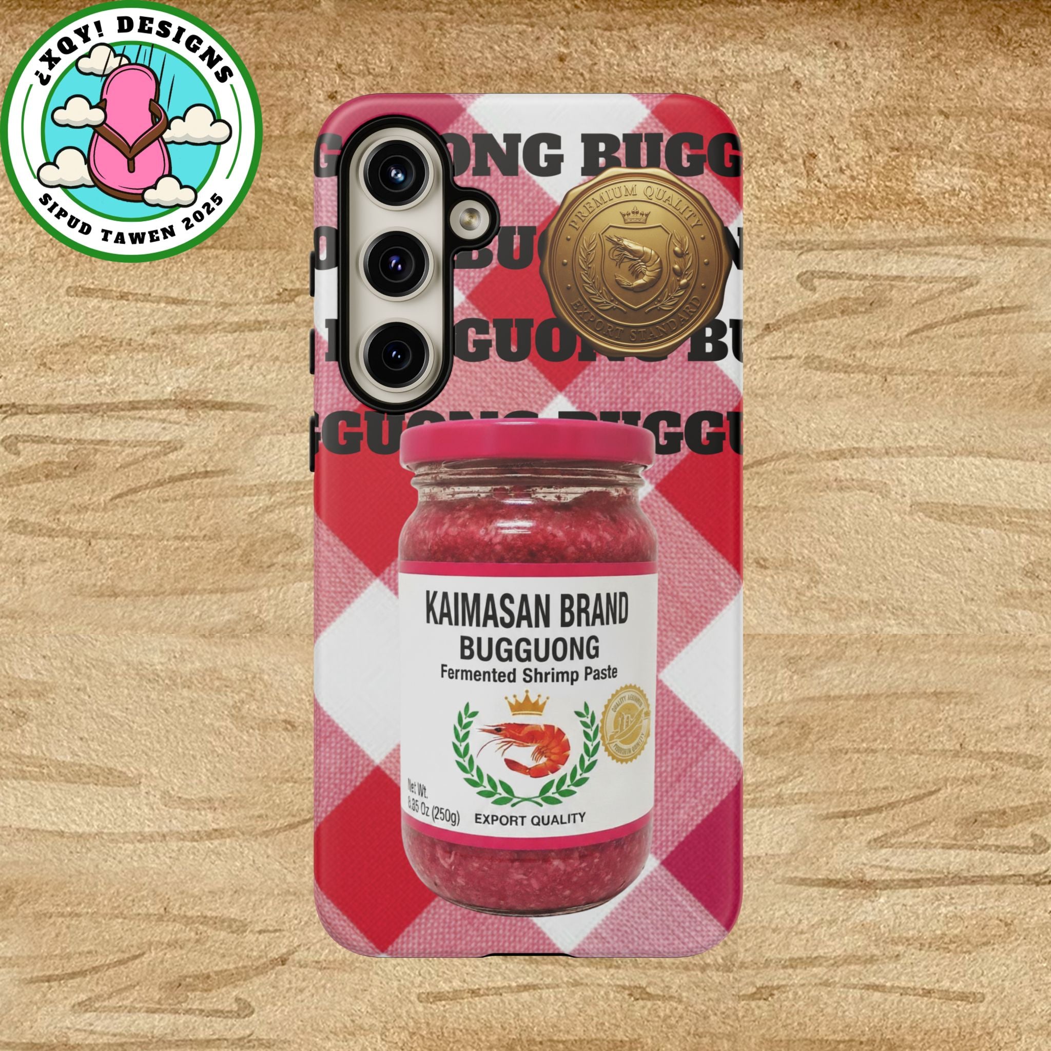 Red Gingham Phone Case Filipino Food Lover Gingham Pattern Phone Accessory Foodie Philippine Cuisine Lover Gift for Foodies