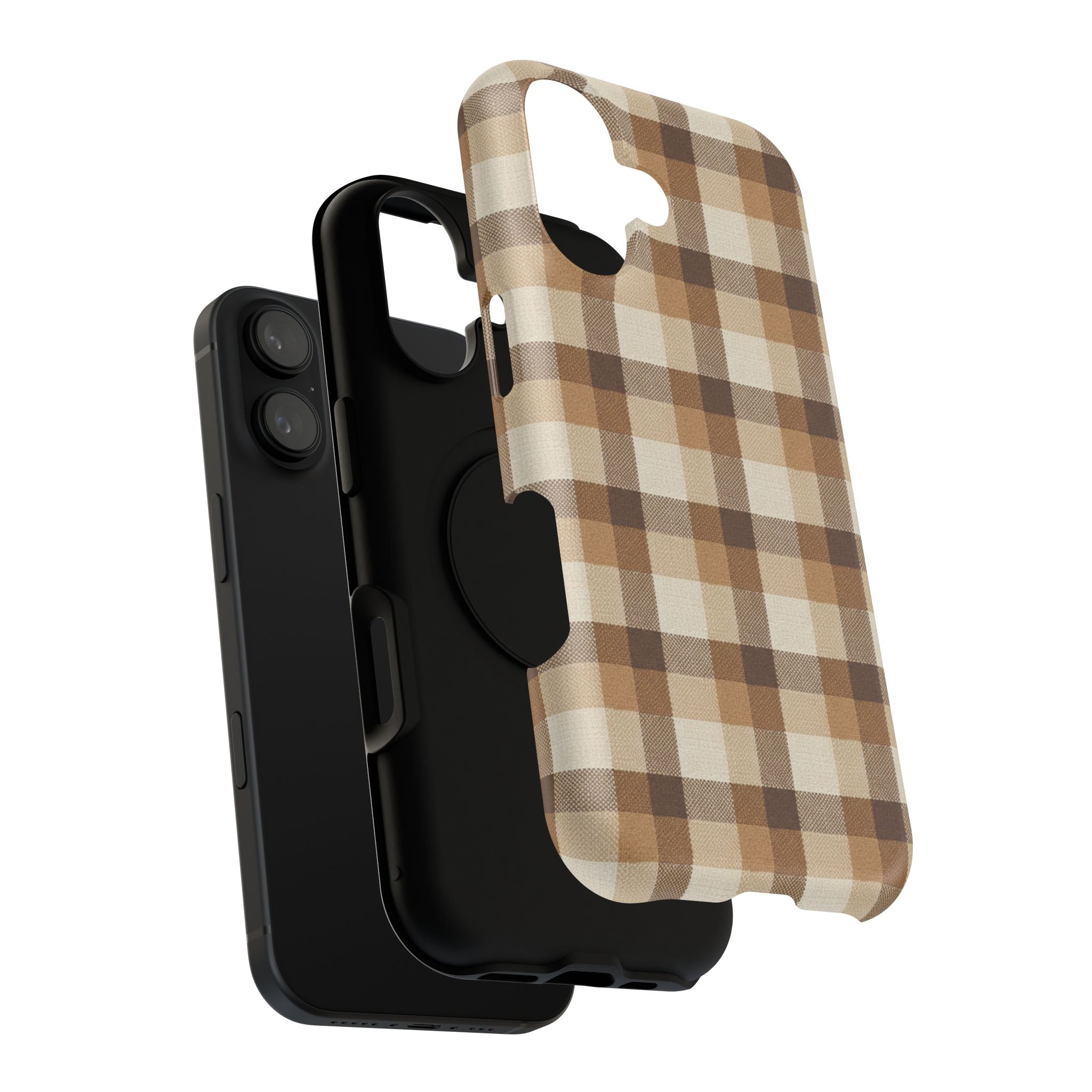 Brown Plaid Pattern Impact-Resistant Case | Checkered Phone Case