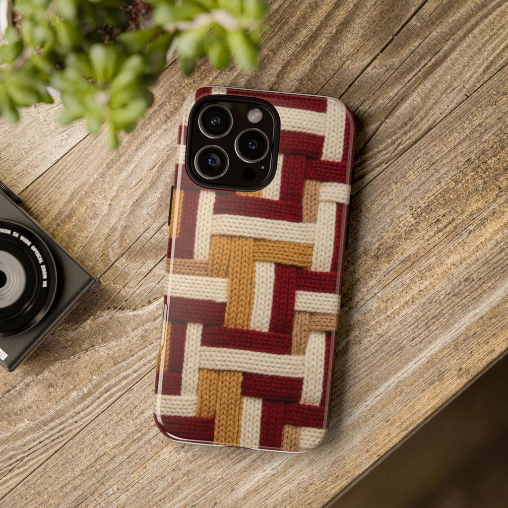 Yarn Pattern Phone Case Cozy Knit Texture Smartphone Protective Cover Elegant Design Mobile Device Cases for Samsung iPhone Pixel Models