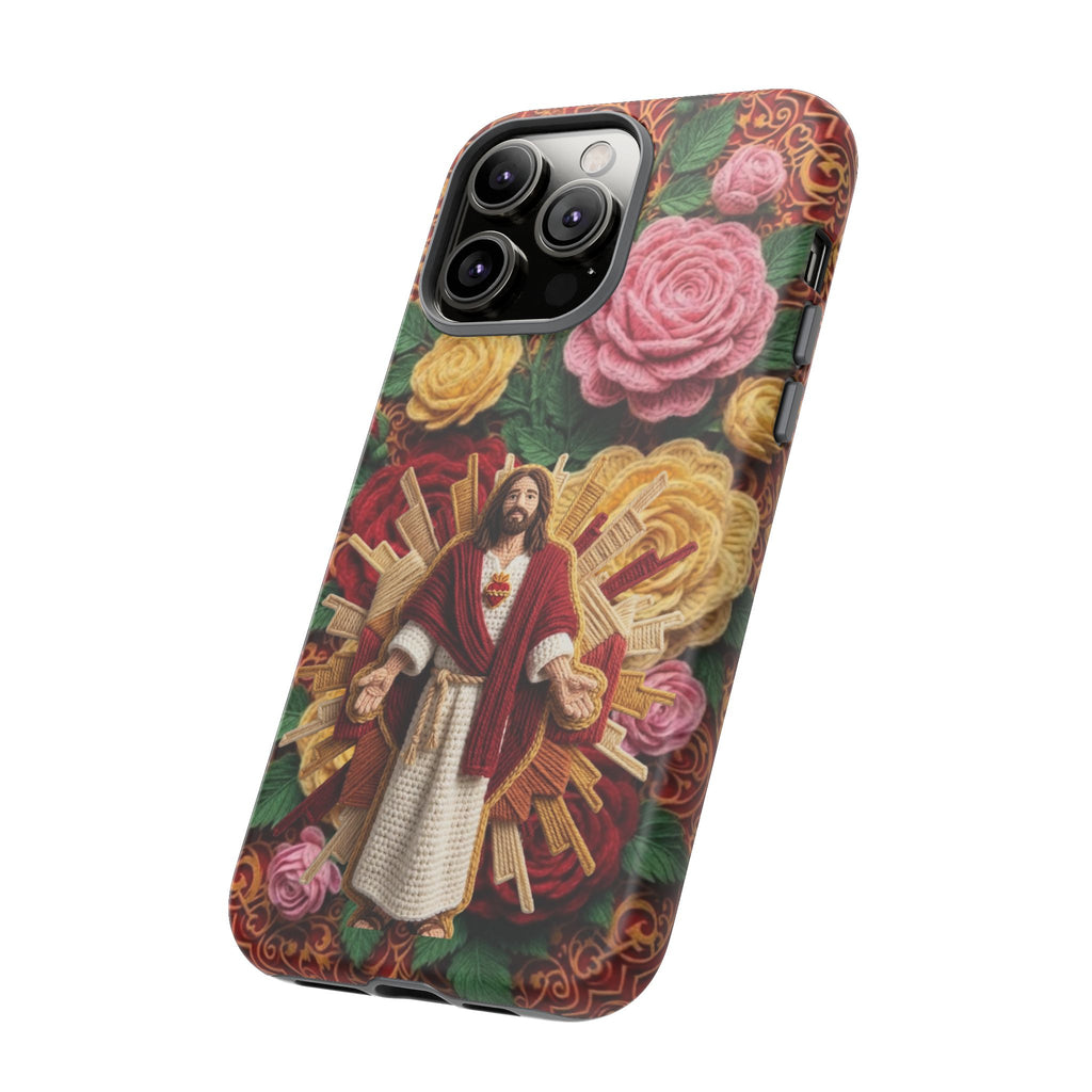 Jesus Resurrection faux-yarn phone case | Resurrection artwork phone case