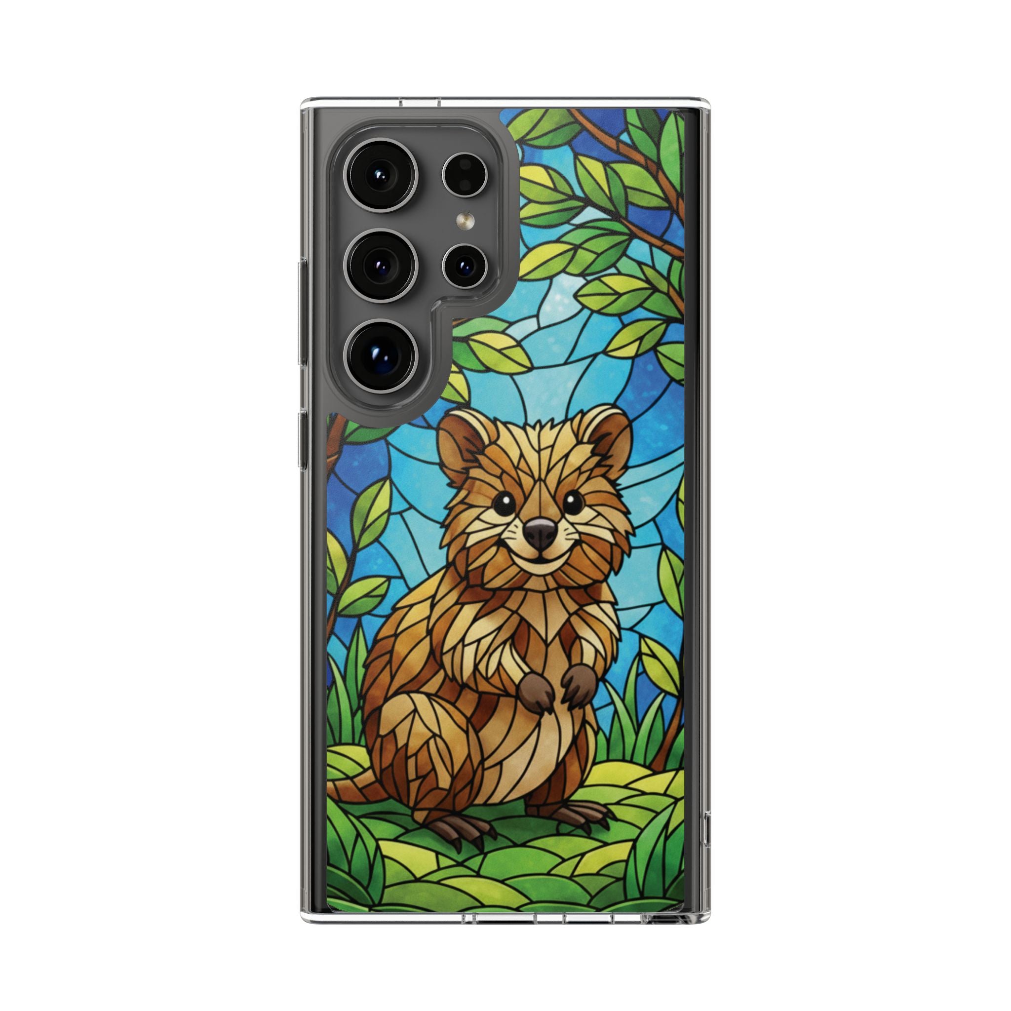 Quokka Phone Case Design Art Mobile Cover Phone Protection Device Skin Animal Print Stained Glass Art Australian Wildlife Gift Idea Phone