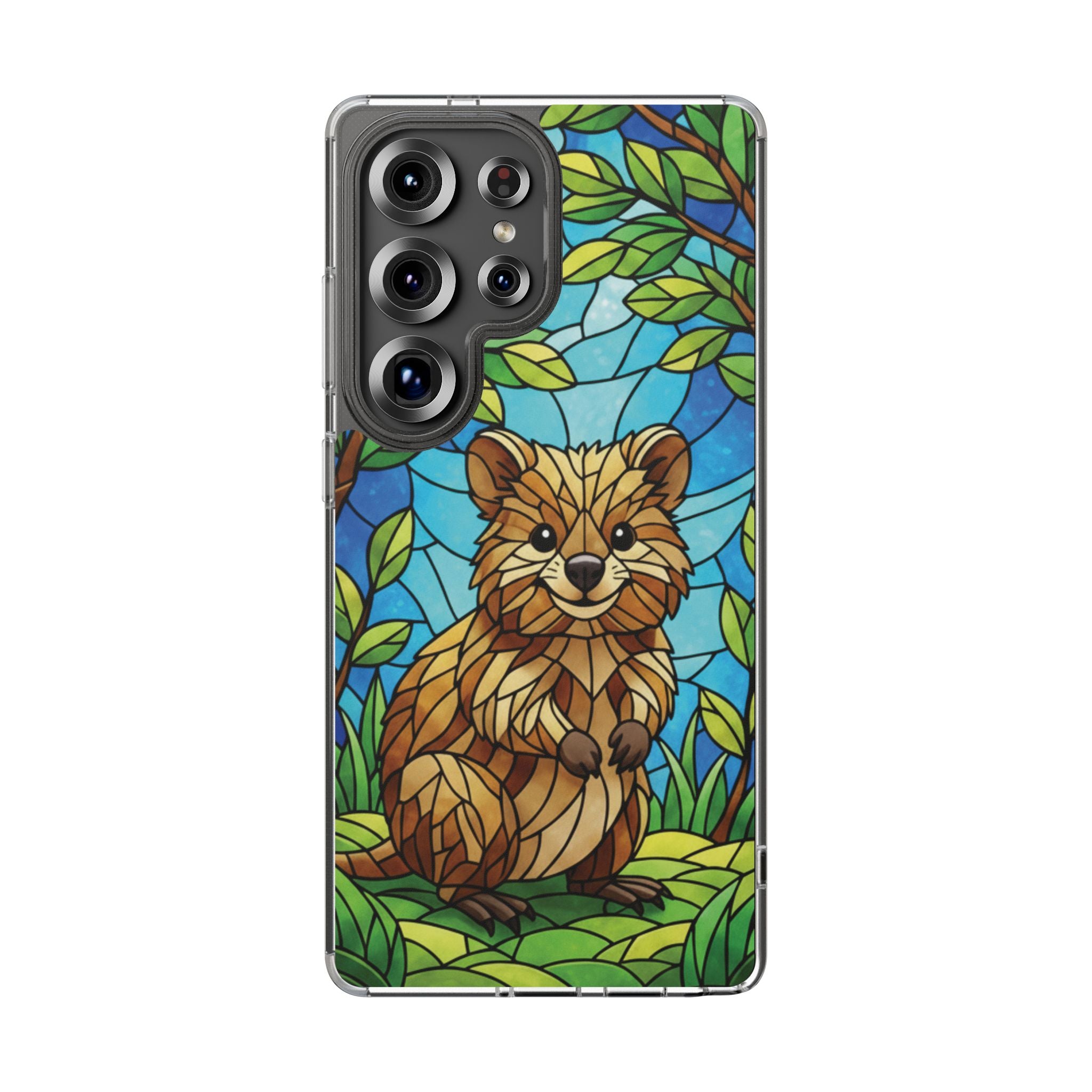 Quokka Phone Case Design Art Mobile Cover Phone Protection Device Skin Animal Print Stained Glass Art Australian Wildlife Gift Idea Phone