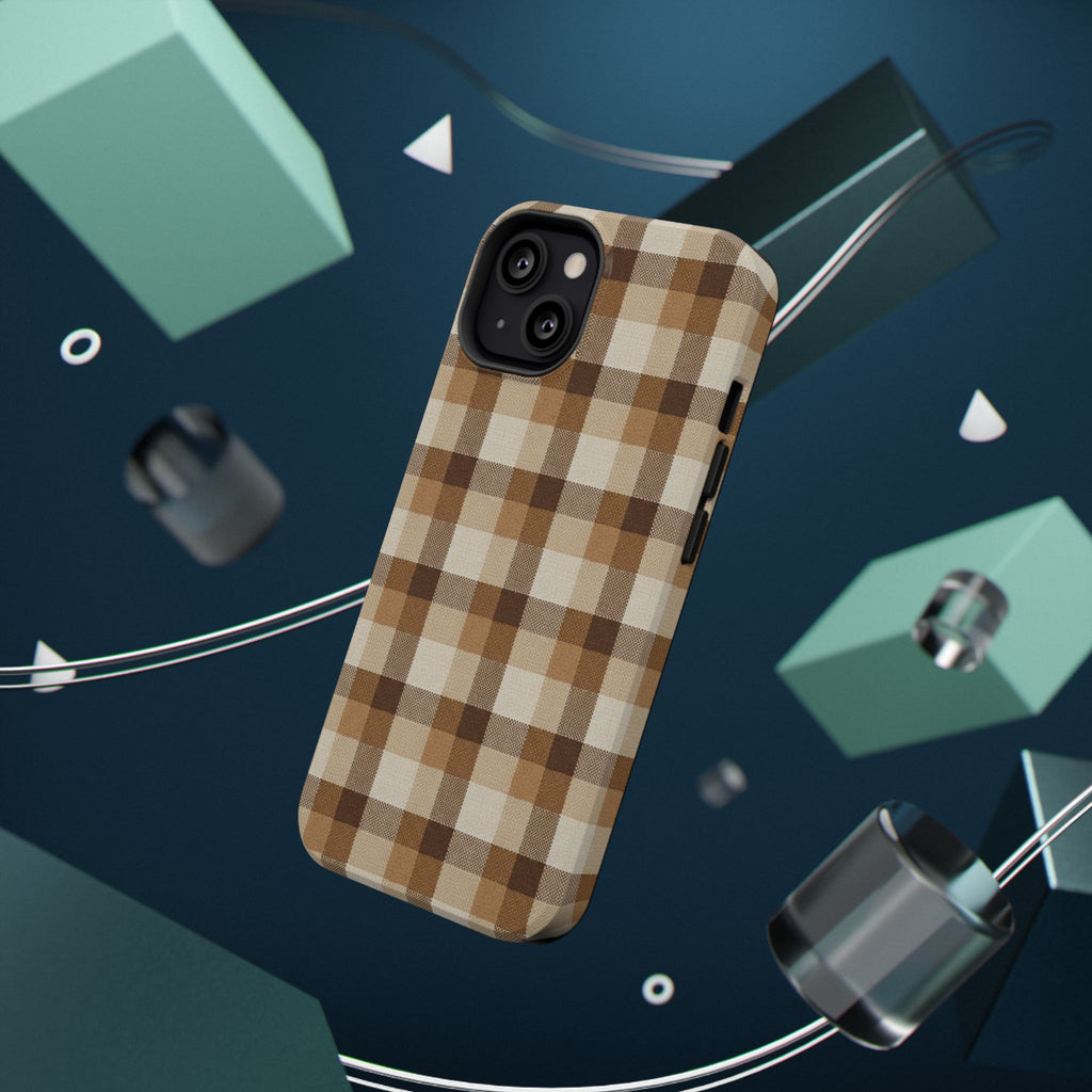 Brown Plaid Pattern Impact-Resistant Case | Checkered Phone Case