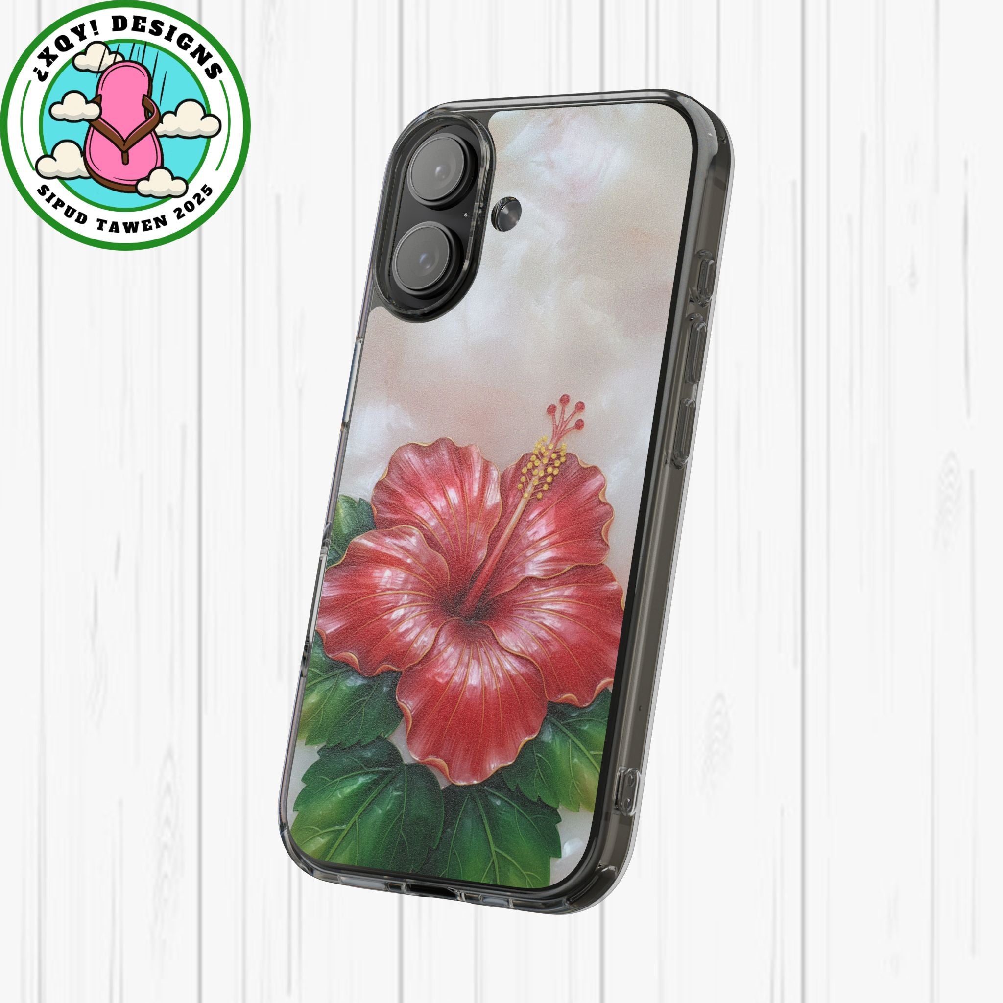 Unique Red flower art Phone Case Floral relief carving Red hibiscus sculpture Decorative tropical flower decor vibrant artistic
