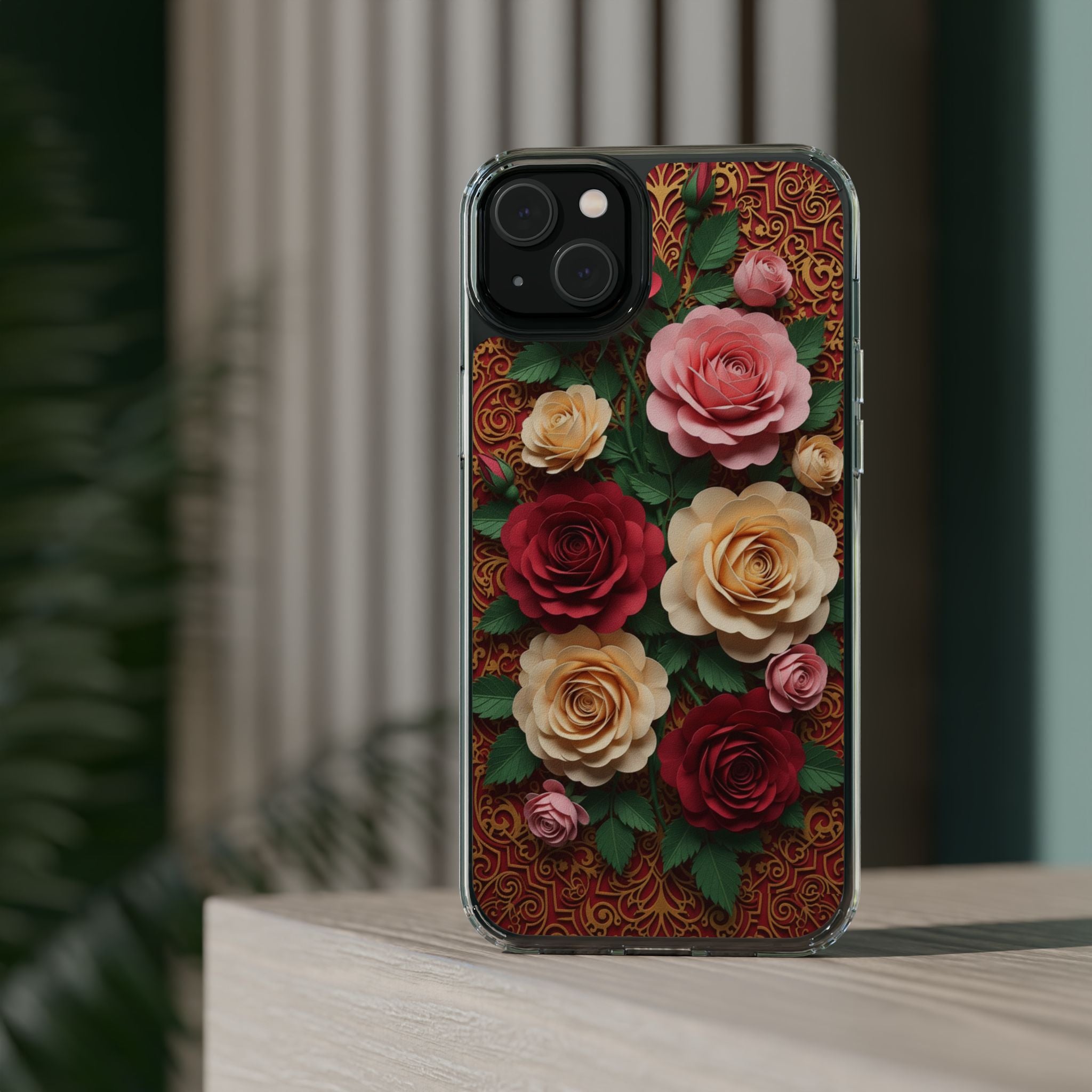 Cut-Paper Rose Bouquet Phone Case