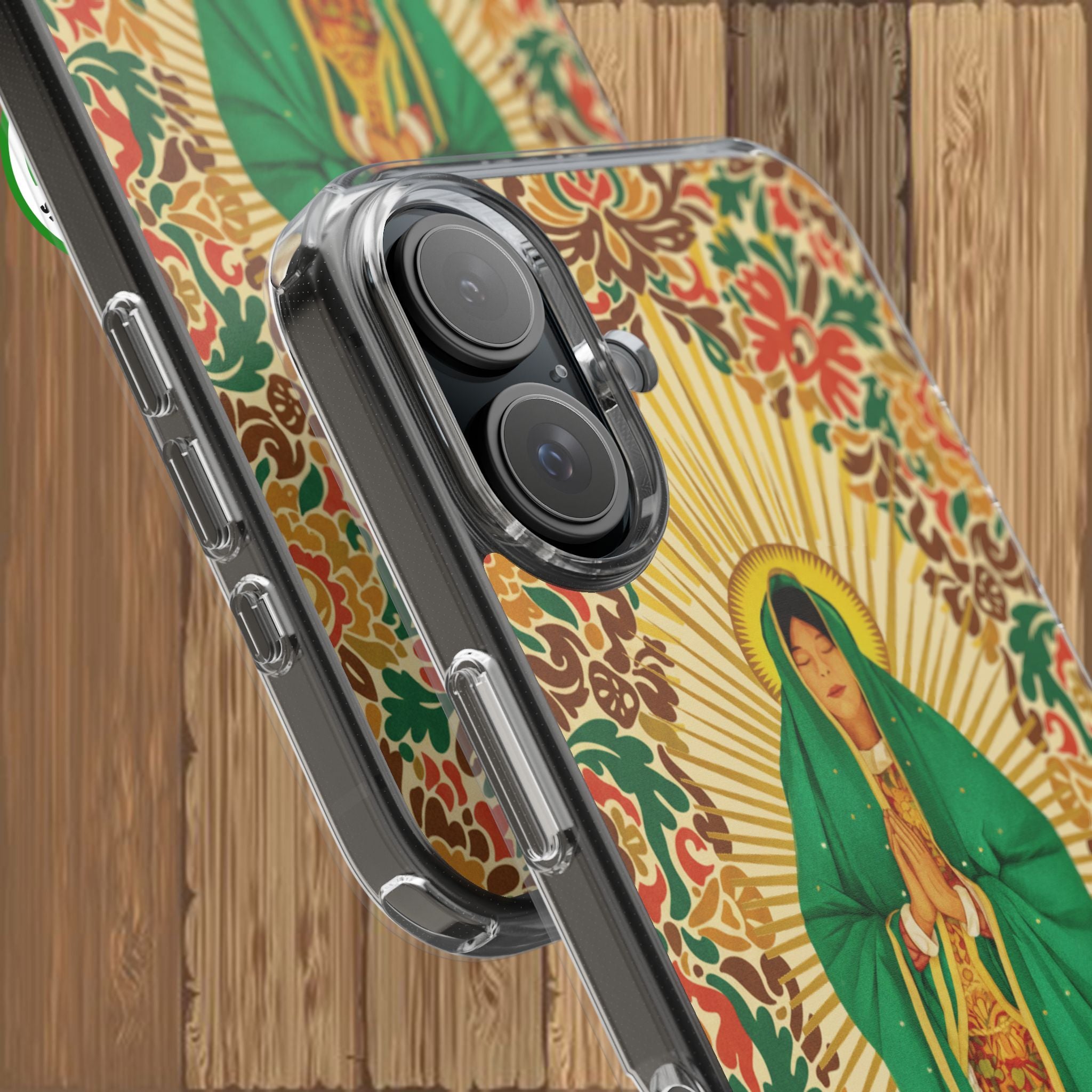 Virgin of Guadalupe Phone Case — Cut-Paper Style Religious Christian iPhone Samsung Pixel