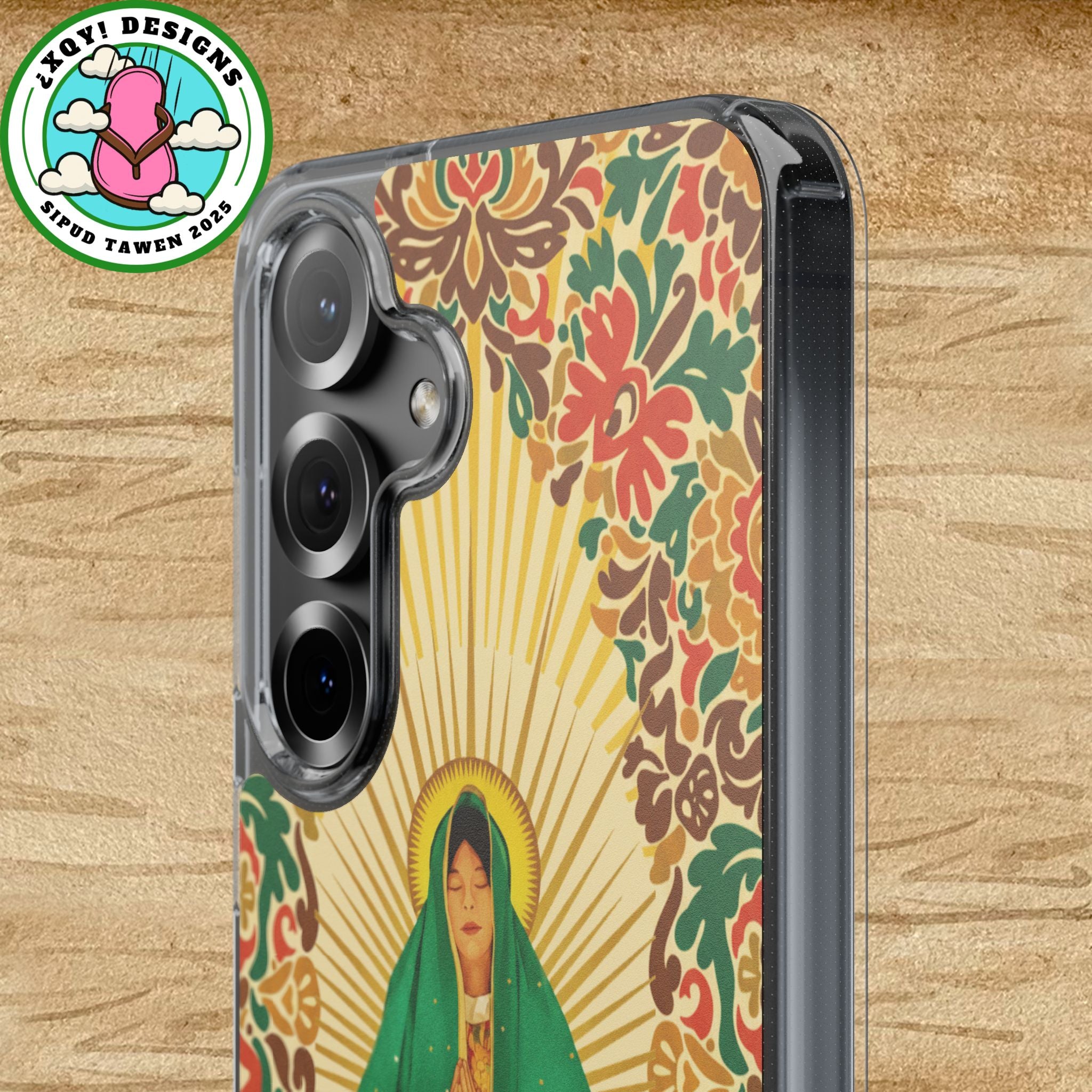 Virgin of Guadalupe Phone Case — Cut-Paper Style Religious Christian iPhone Samsung Pixel