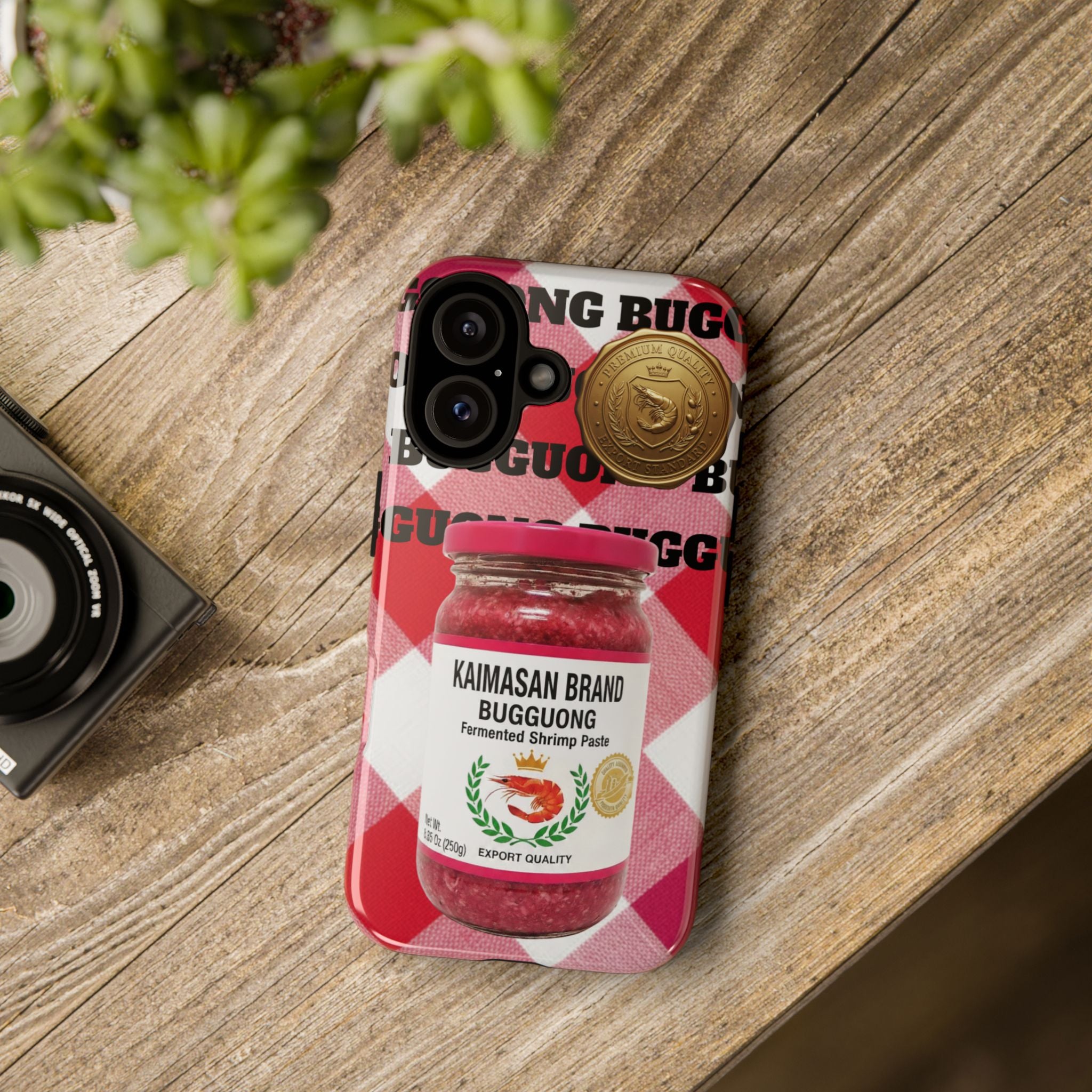 Red Gingham Phone Case Filipino Food Lover Gingham Pattern Phone Accessory Foodie Philippine Cuisine Lover Gift for Foodies