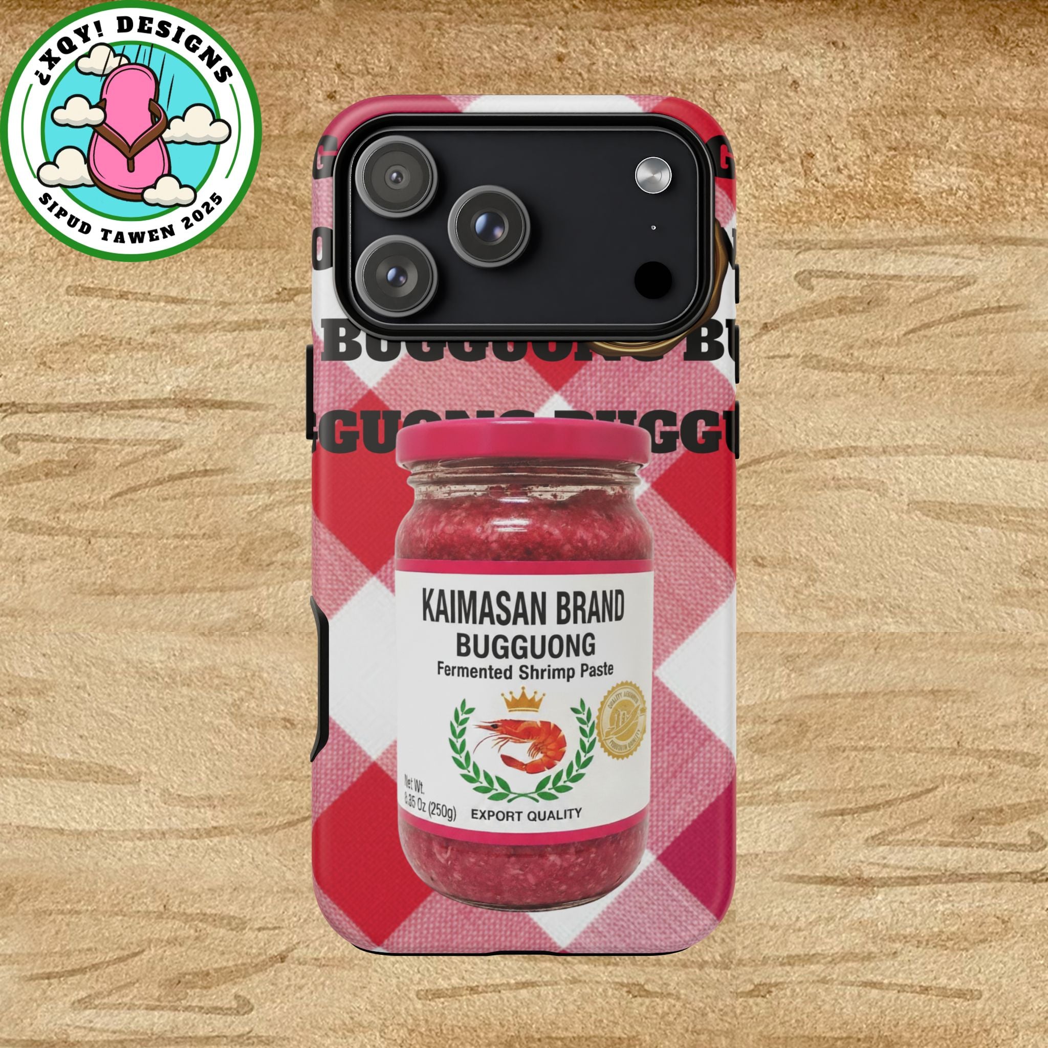 Red Gingham Phone Case Filipino Food Lover Gingham Pattern Phone Accessory Foodie Philippine Cuisine Lover Gift for Foodies